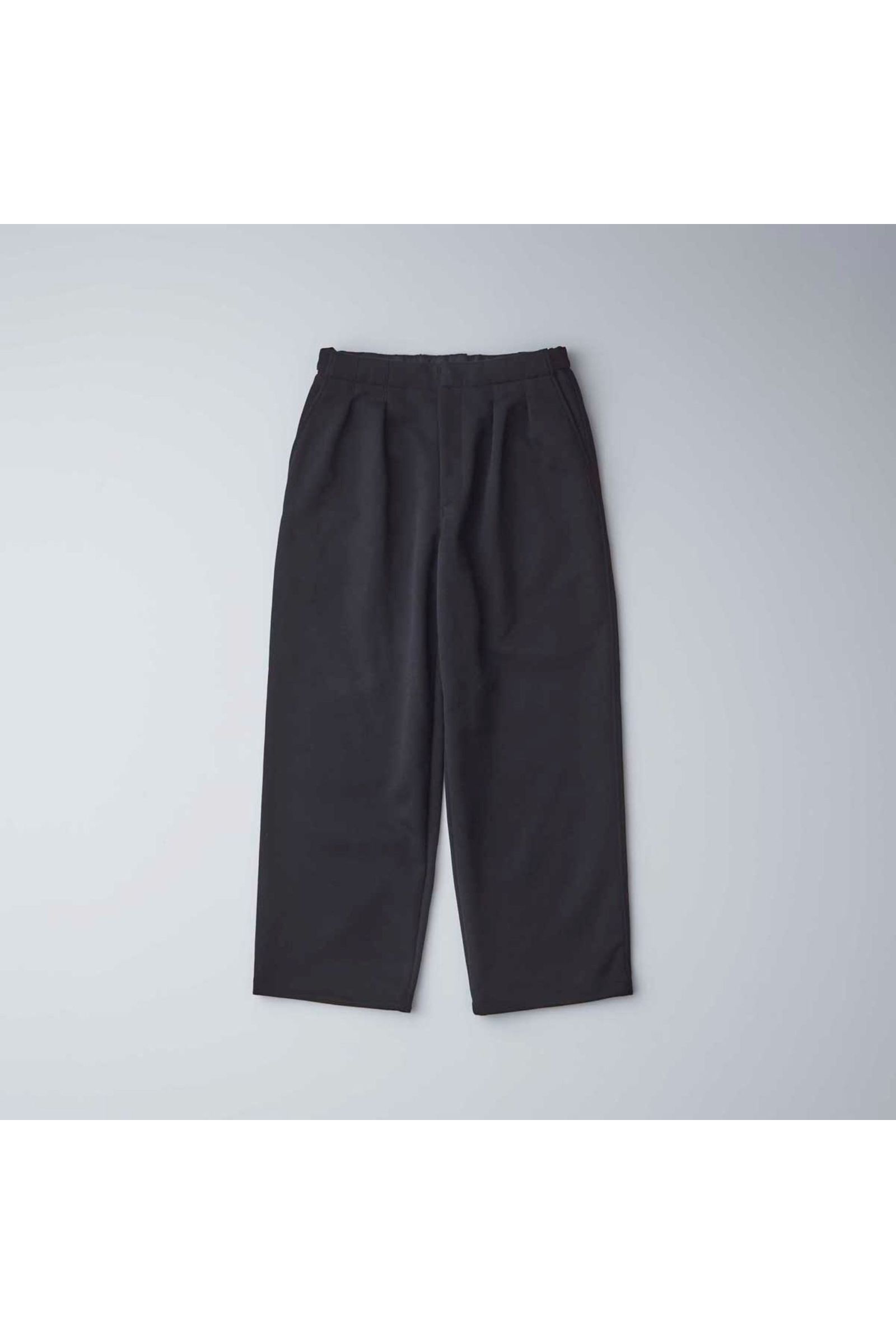 STRAIGHT SILHOUETTE TAB PANTS -solid-/BLACK