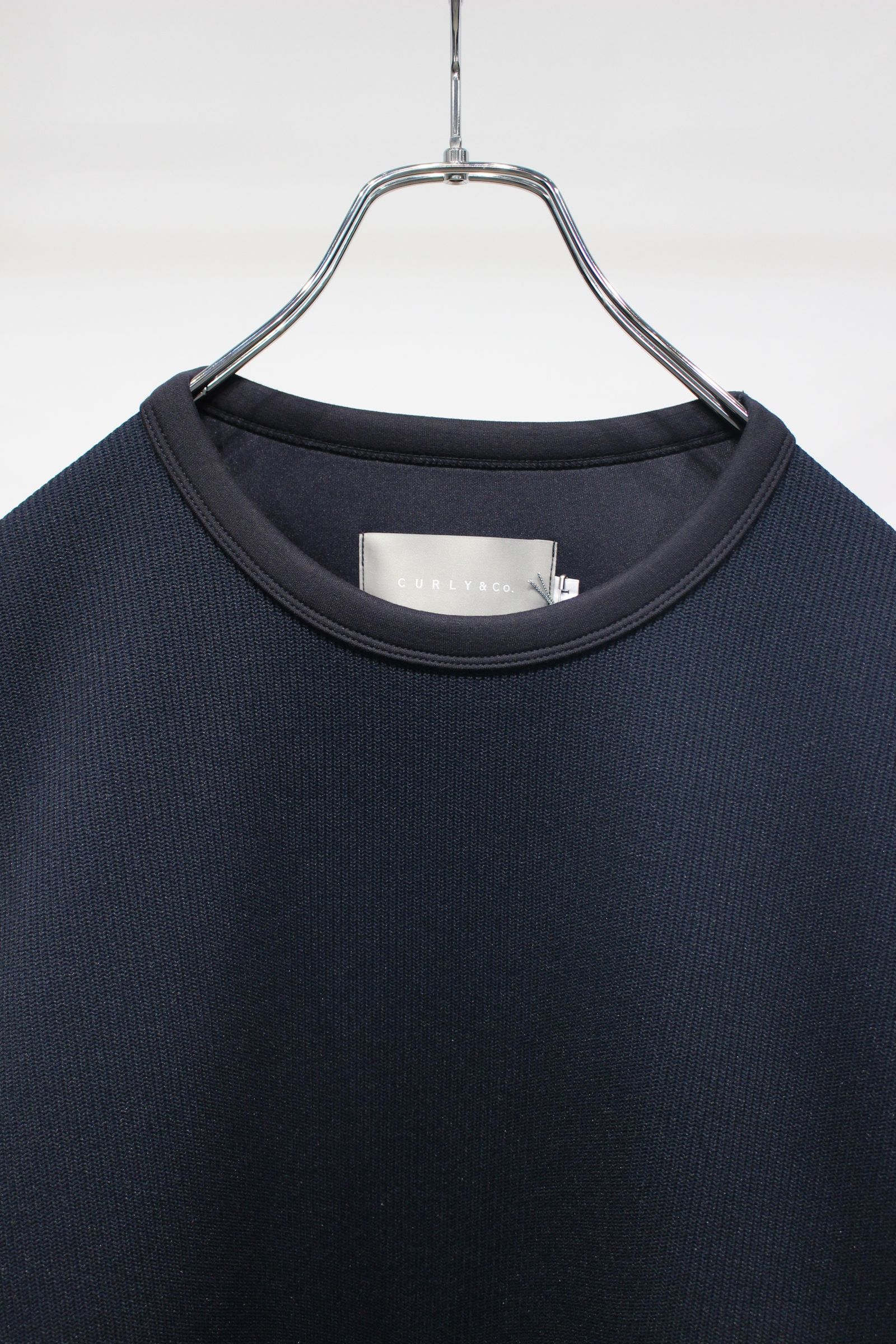 KNIT-COMBI RAYON DOUBLE-KNIT P/O | NAVY | クルーネックプルオーバー