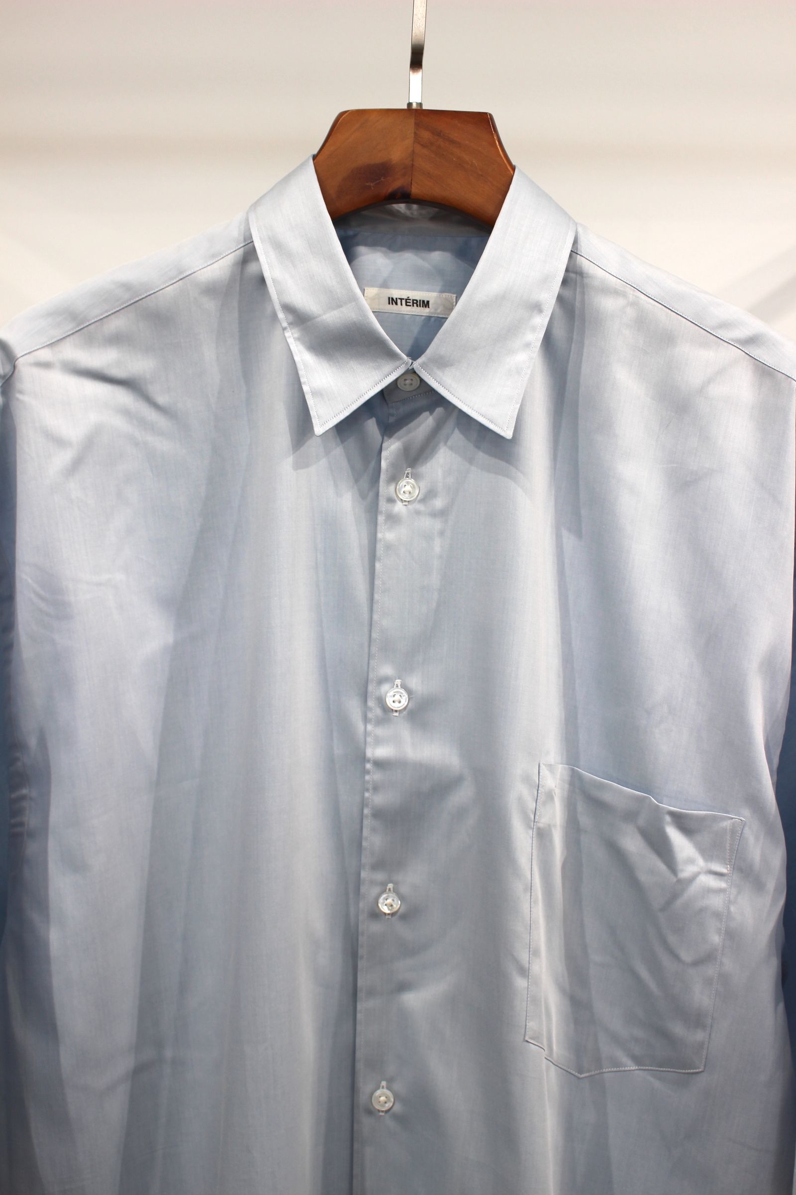 HYPER BIG 200/2 SUPIMA TWILL S/S REGULAR COLLAR SHIRT/L.BLUE