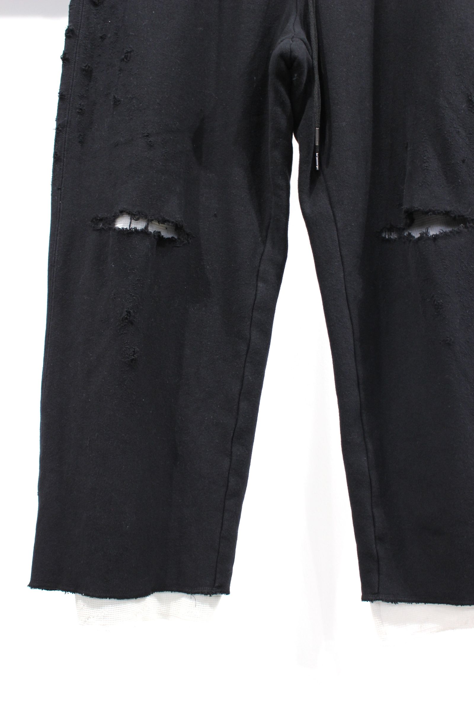 ANCELLM - [ラスト1点] CRASH SWEAT LAYERED PANTS/BLACK | NapsNote