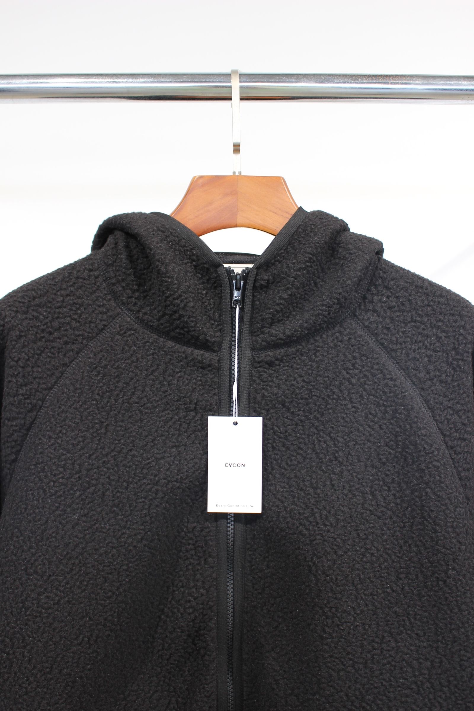 [ラスト1点] FLEECE HOODED JACKET | BLACK | フリースジャケット