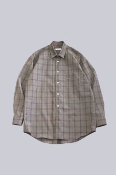 PRINCE OF WALES WOOL CHECK L/S REGULAR SHIRTS | BITTER COFFEE CHECK | チェックシャツ