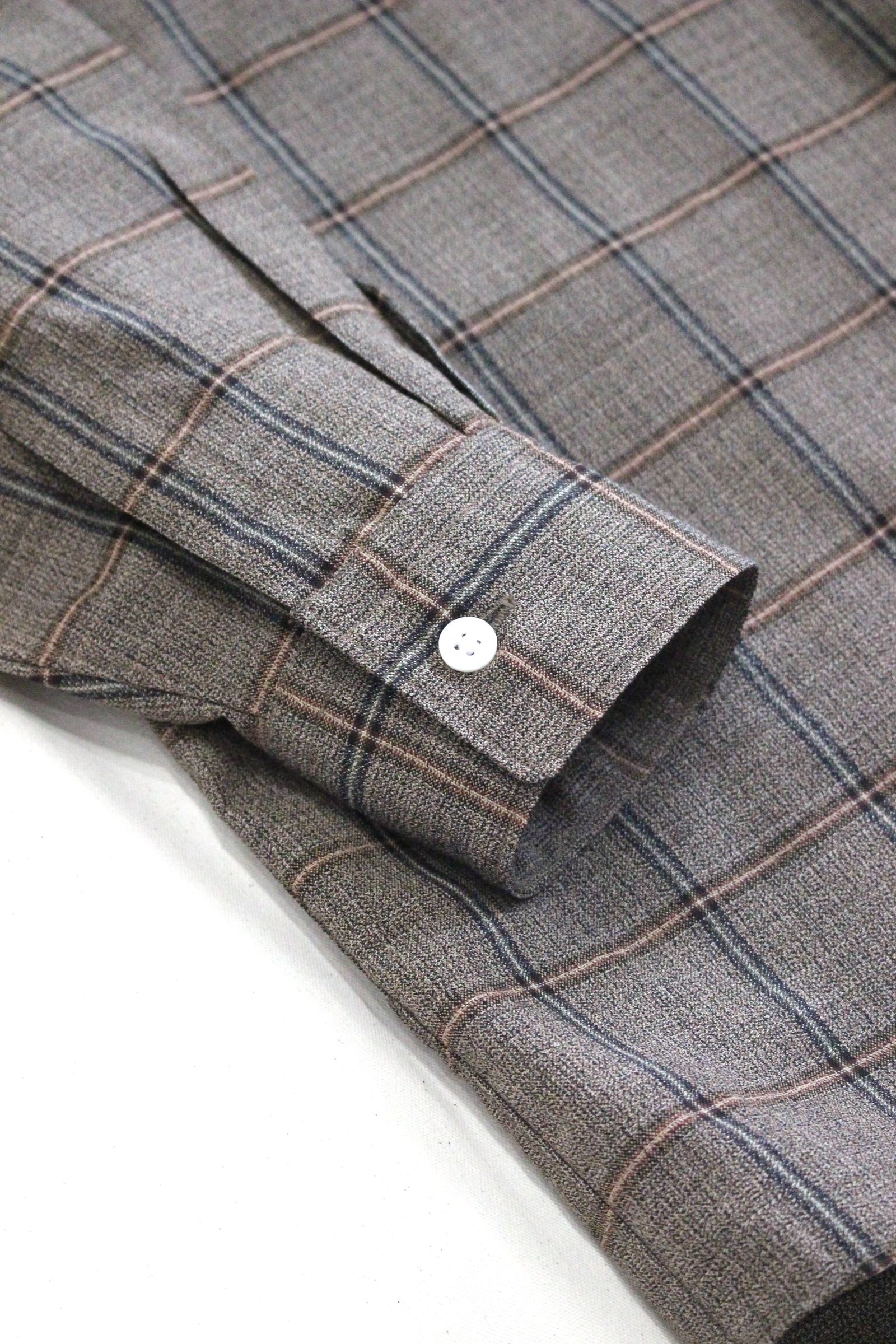 PRINCE OF WALES WOOL CHECK L/S REGULAR SHIRTS | BITTER COFFEE CHECK | チェックシャツ