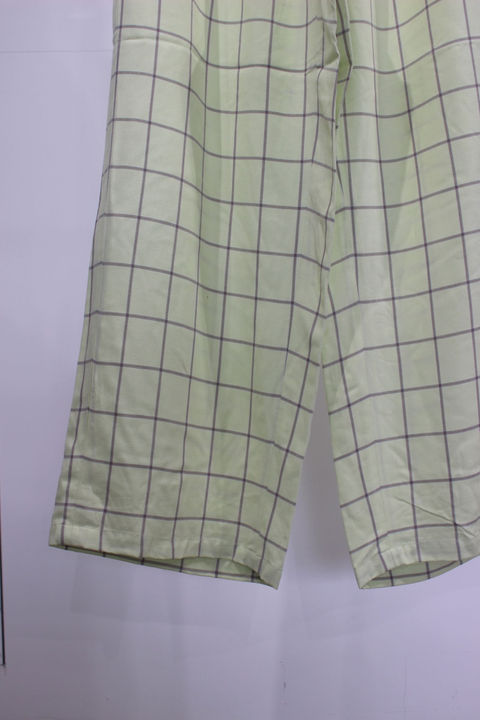 RAYON CHECK SLACKS/MINT