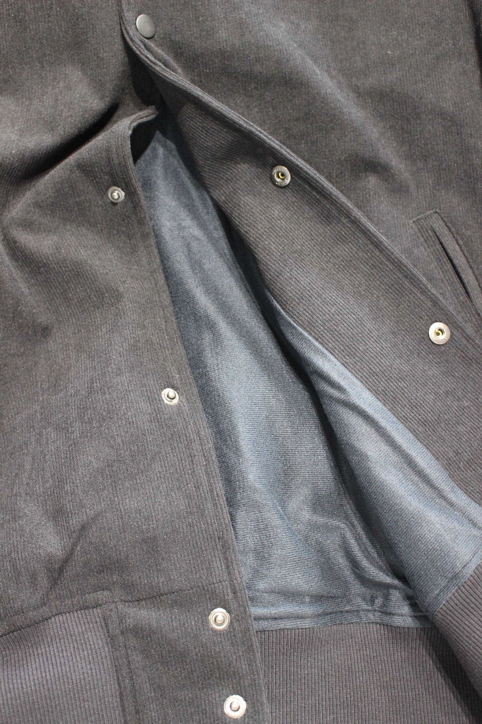 TRICOT CORDUROY VARSITY JACKET/BLACK