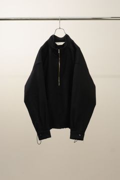 WOOL HALF ZIP PULL OVER SHIRT | CHARCOAL | ハーフジップ