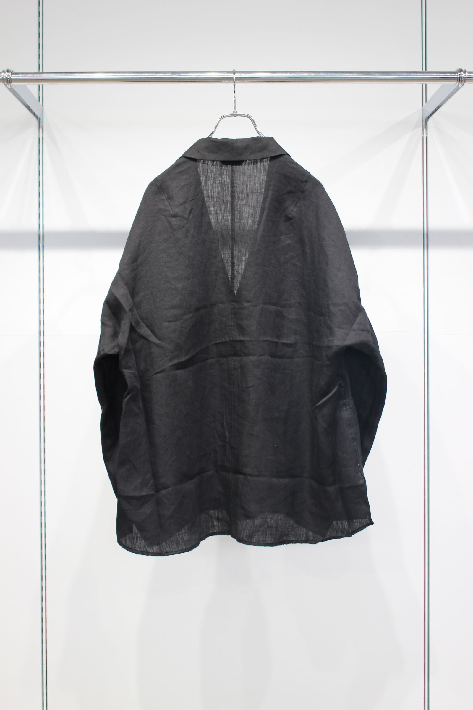 100/S LINEN TAILORED SHIRT | BLACK | シャツ