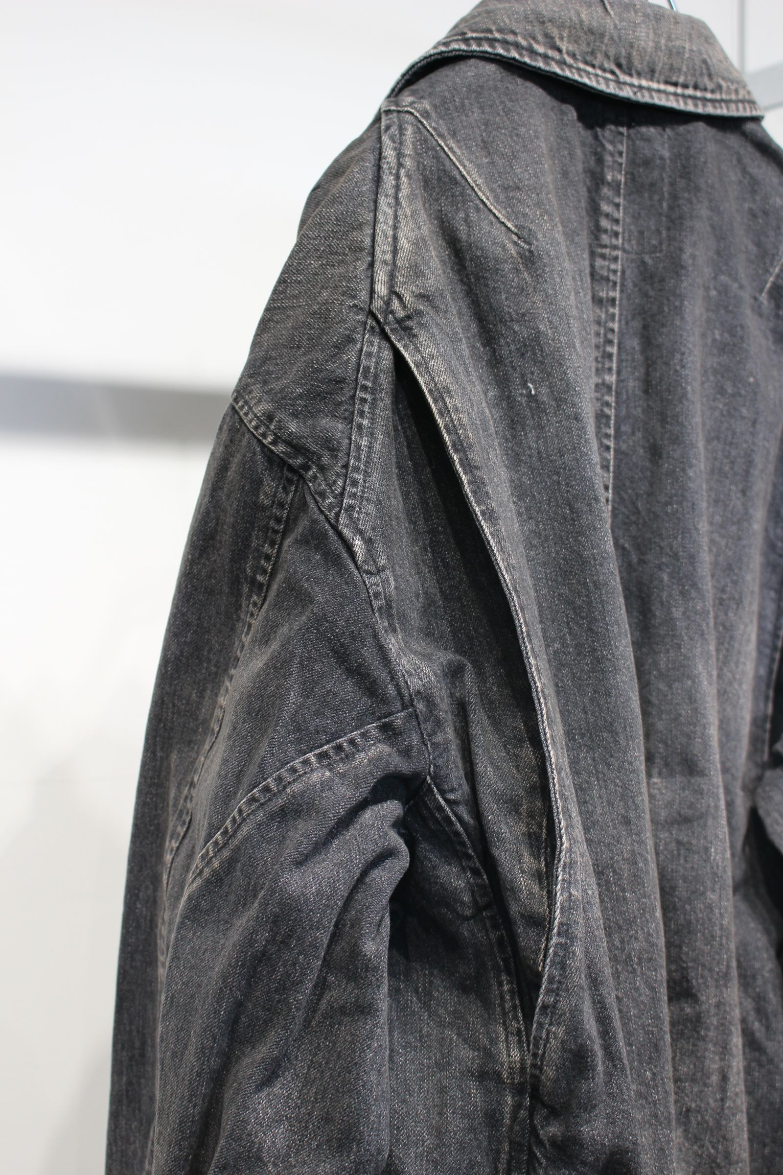 [ラスト1点] AGING DENIM TUCK JACKET | BLACK | デニムジャケット