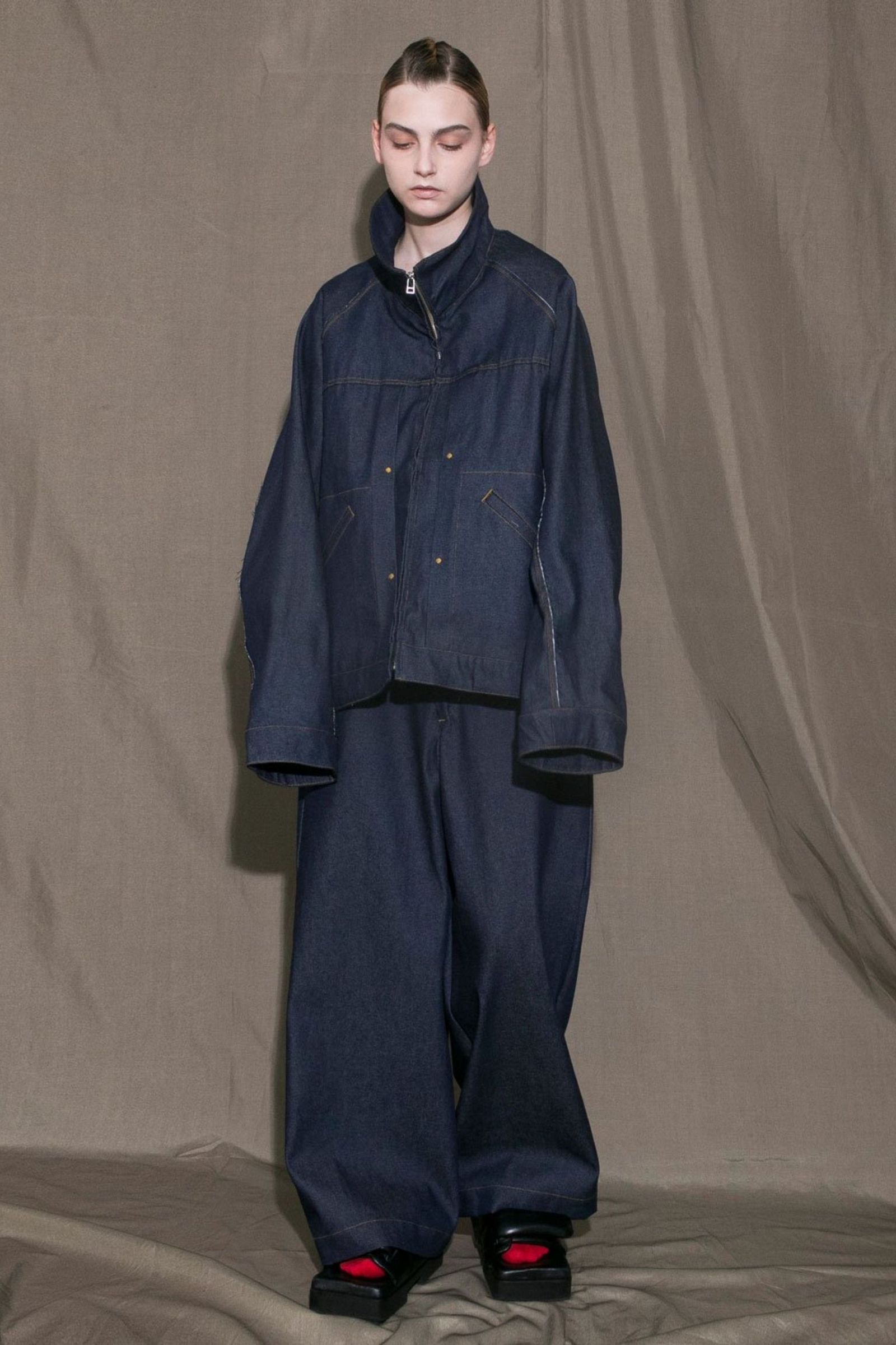 11.5oz DENIM NO TUCK WIDE PANTS/ノータックデニム