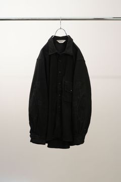 [ラスト1点] L/C NEP FLOWER EMBROIDERY OVER SHIRT | BLACK | オーバーシャツ