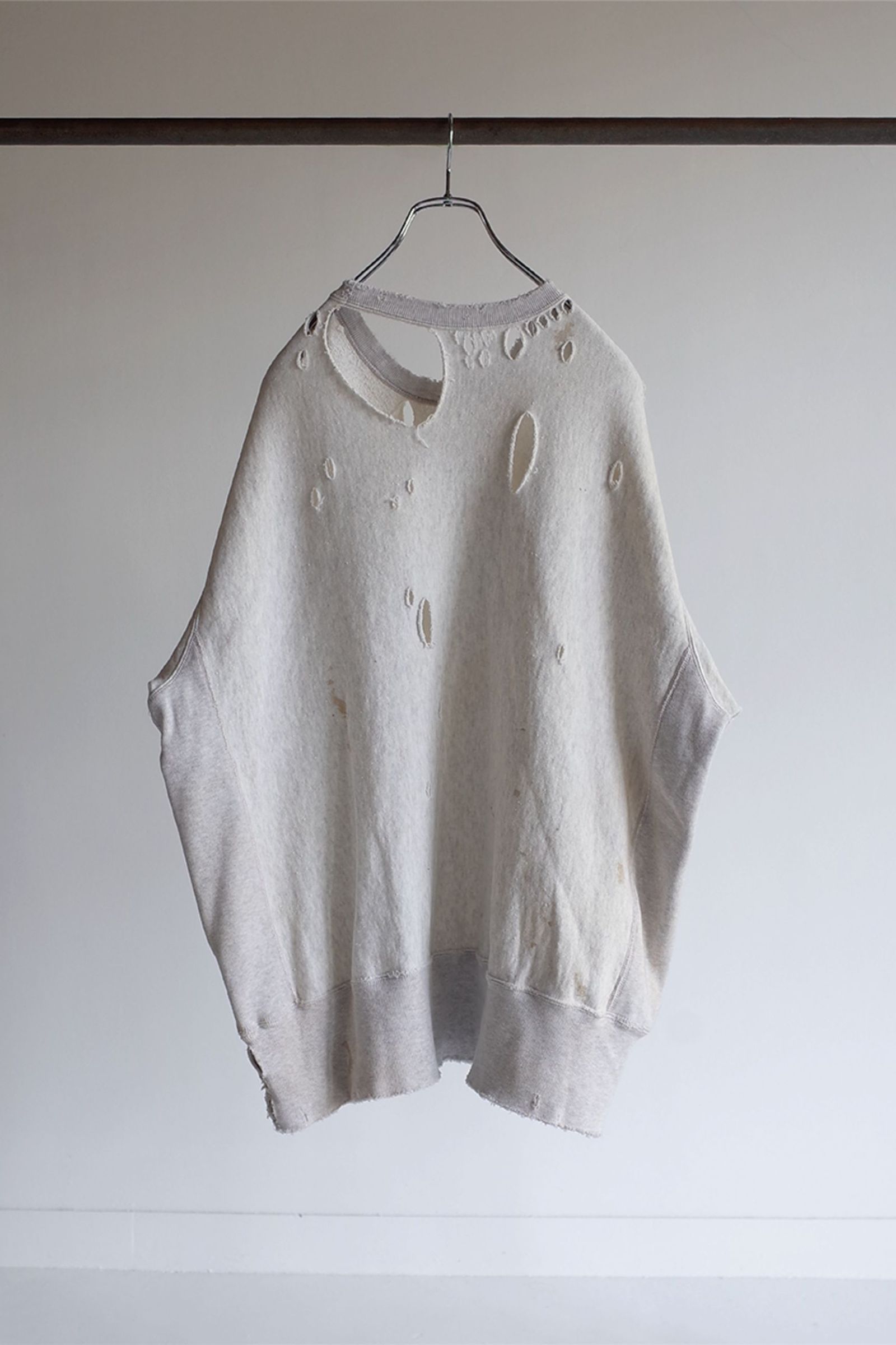 ANCELLM - CRASH CREWNECK 3/4 SLEEVE SWEAT SHIRT/H.IVORY | NapsNote