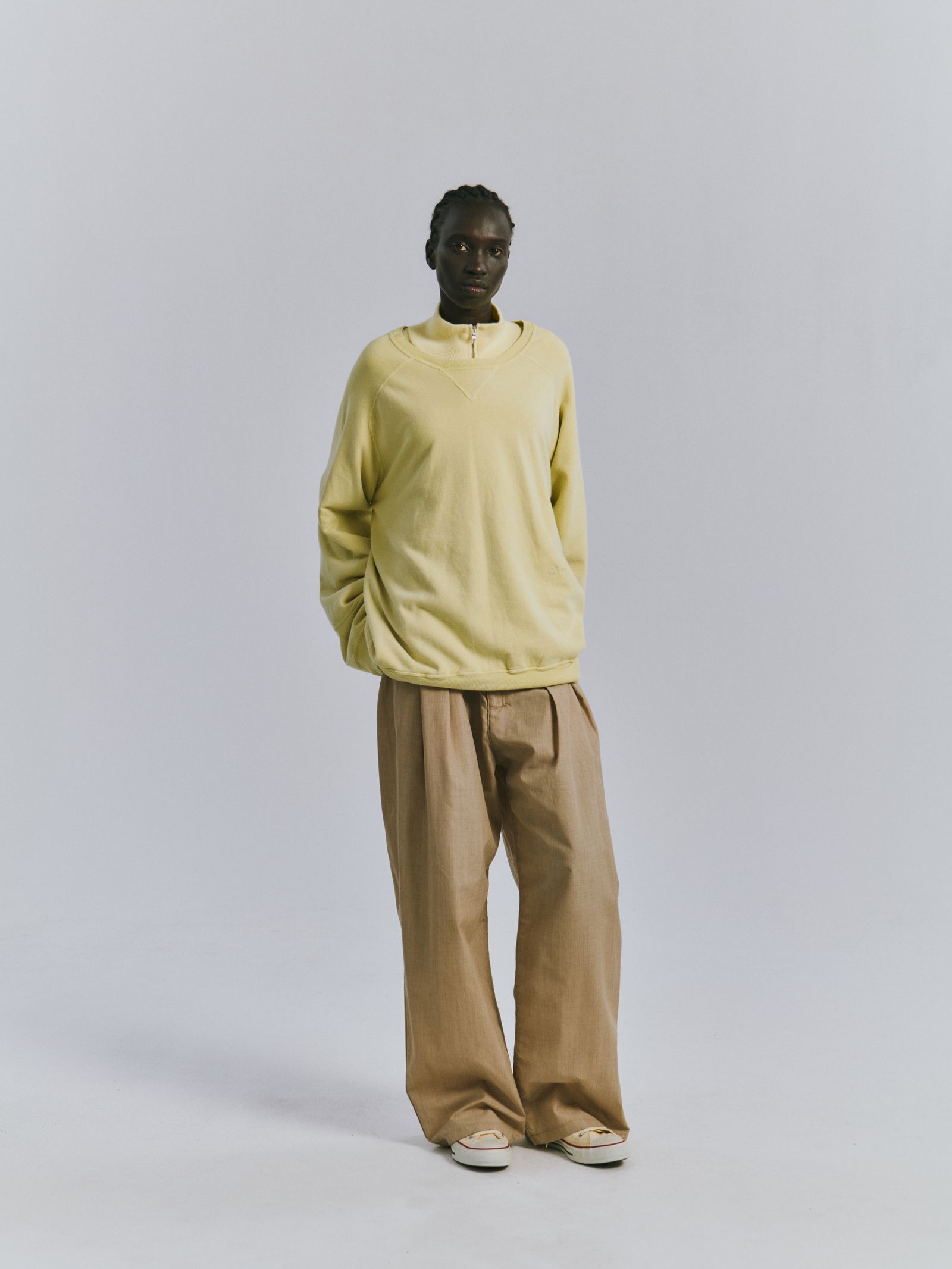 LAYERED TAILORED JACKET | HAKEME WIDE SLACKS | BEIGE | セットアップ