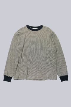 [ラスト1点] COTTON HEMP BORDER L/S TEE | BLACK | カットソー