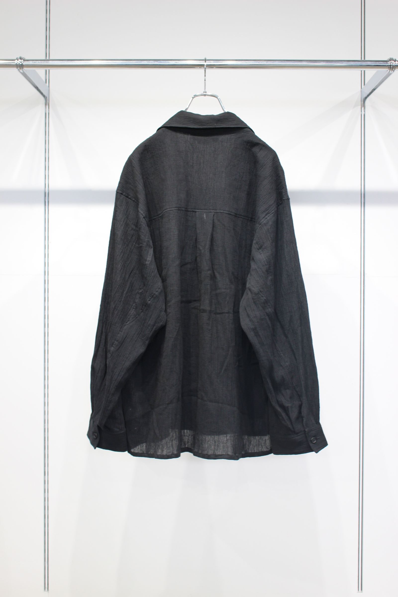 [ラスト1点] CREPE SHIRT JACKET | BLACK | シャツジャケット