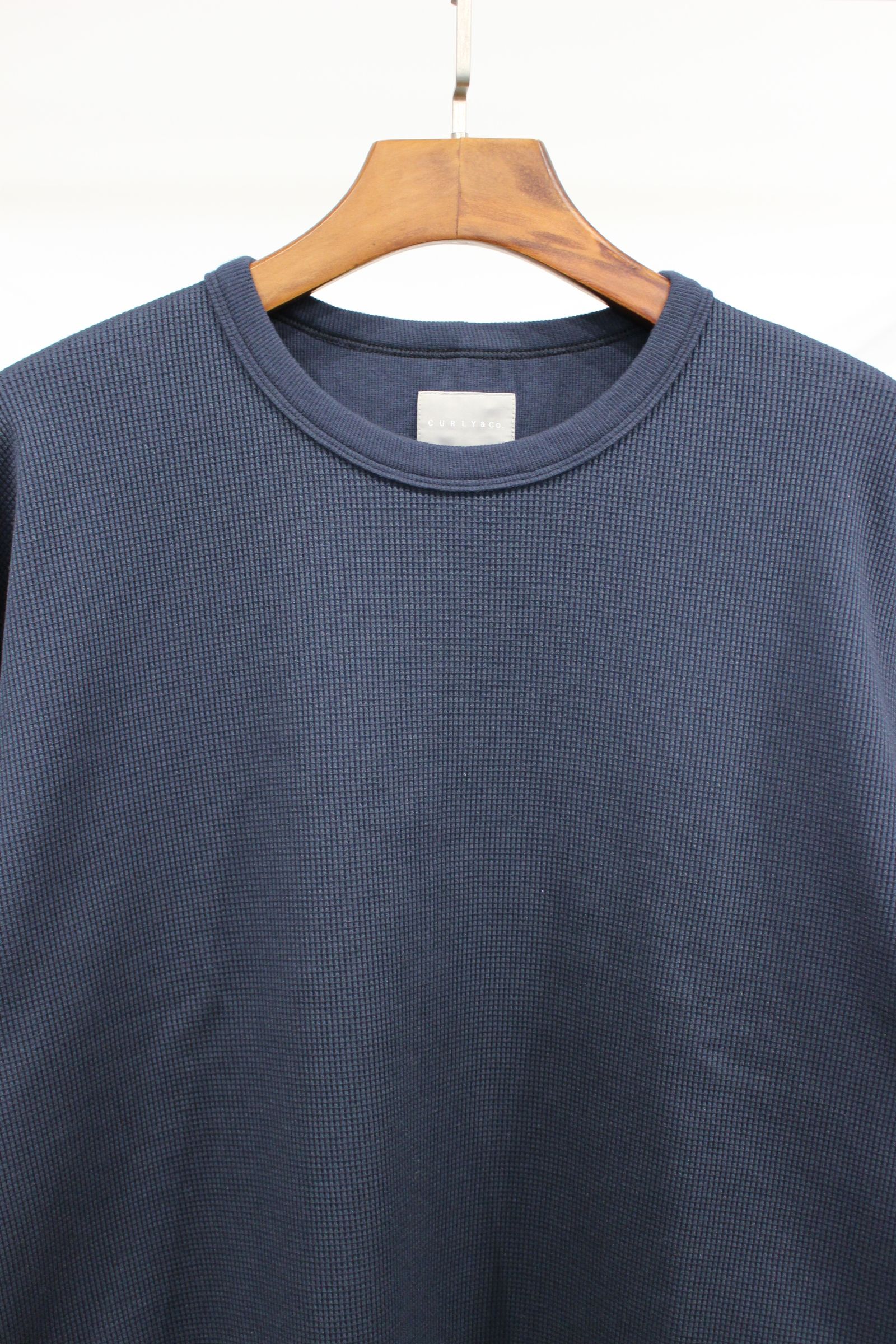 CREWNECK WAFFLE L/S TEE | NAVY | カットソー