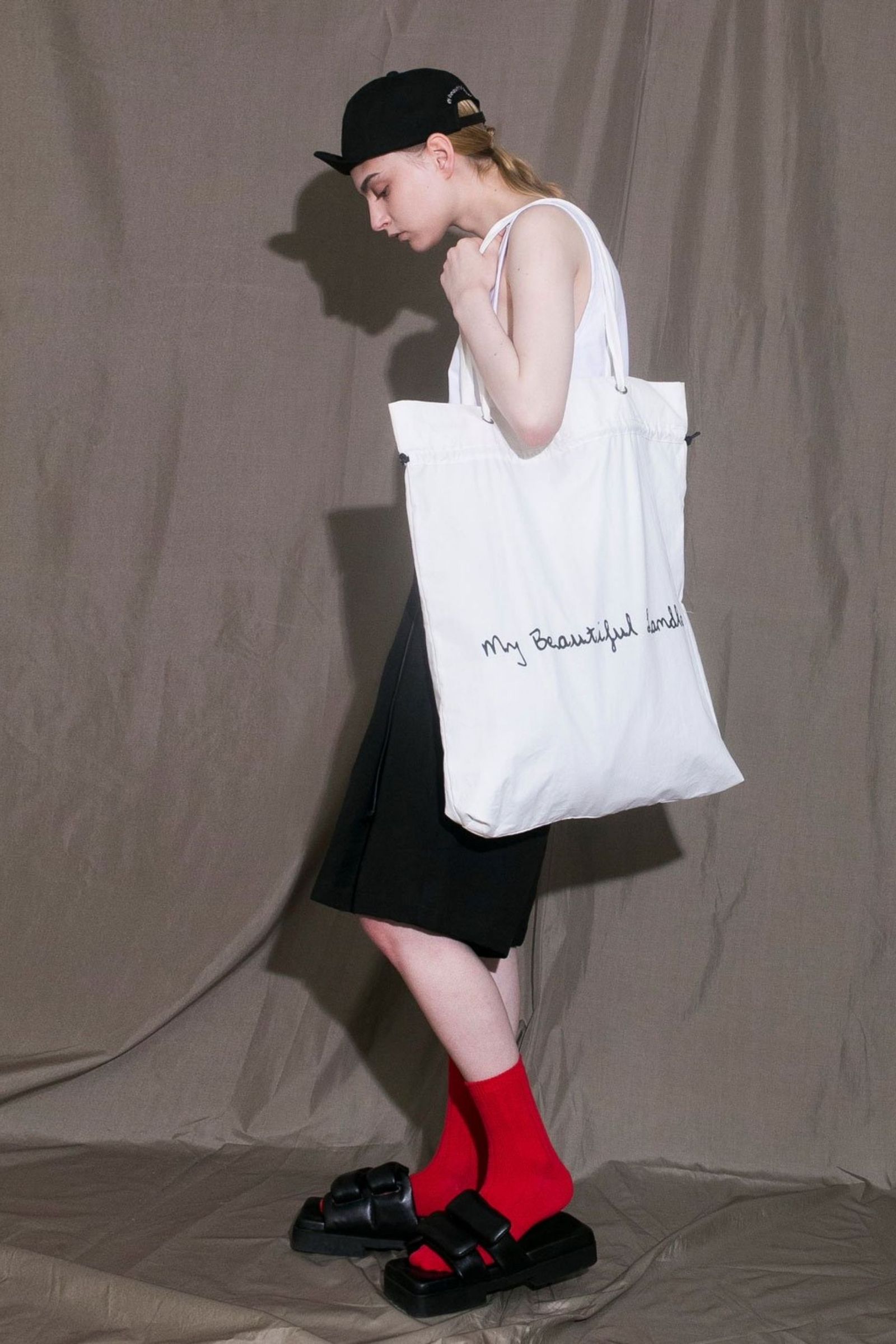 COTTON NYLON BIO PEACH TOTE BAG/トートバッグ