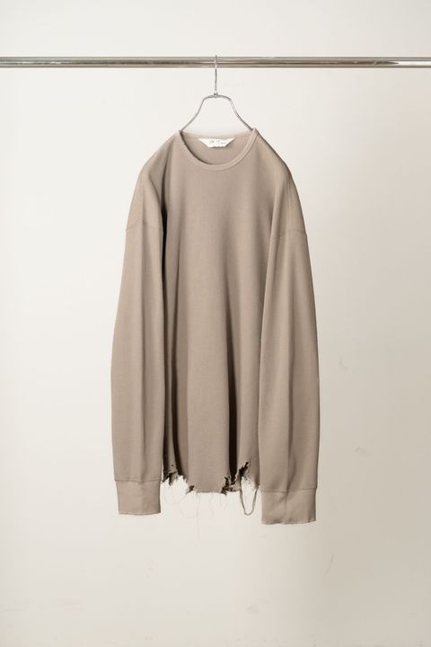 DAMAGE WAFFLE CREW LS | P.BEIGE | カットソー
