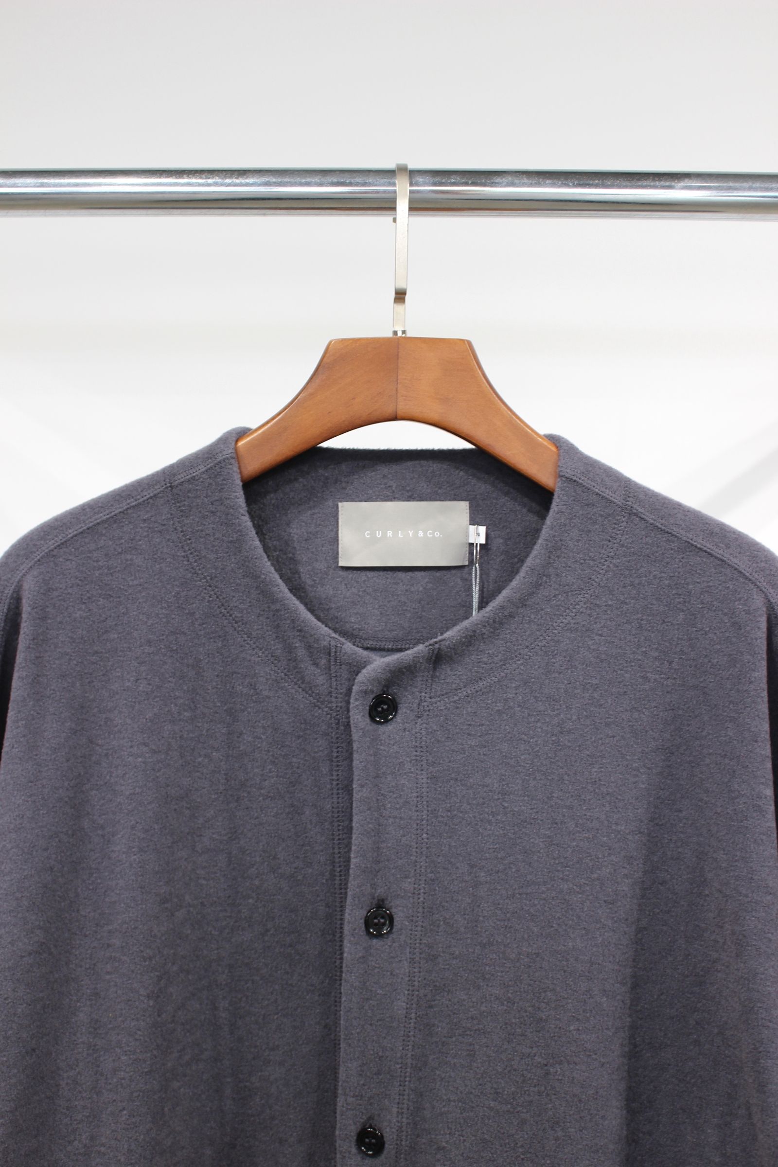 WOOL FLEECE CARDIGAN/MID GRAY