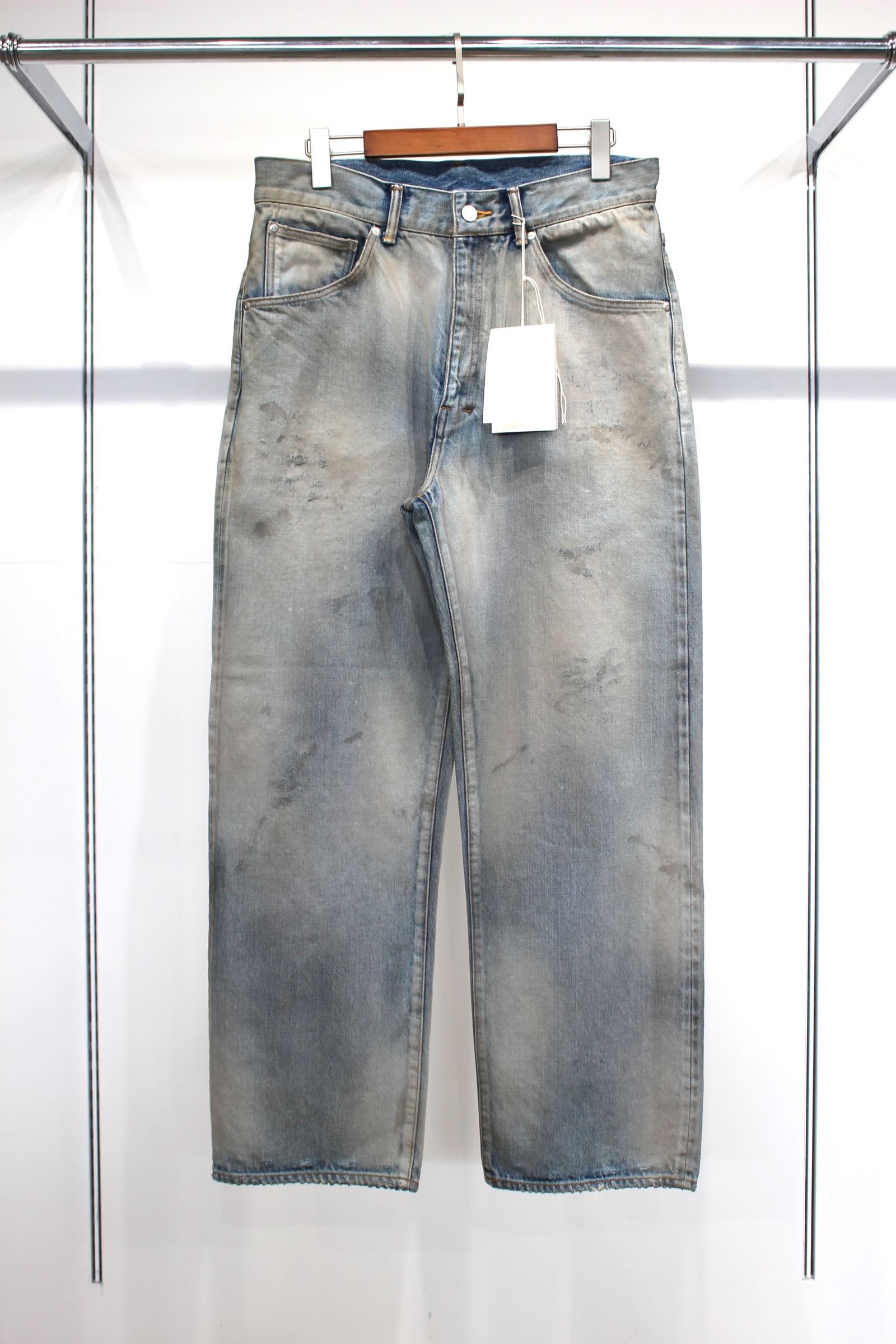 ANCELLM - USED STRAIGHT 5P DENIM PANTS | BLACK | デニム