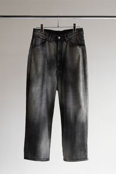 MIX COLOR WIDE DENIM PANTS/BLACK