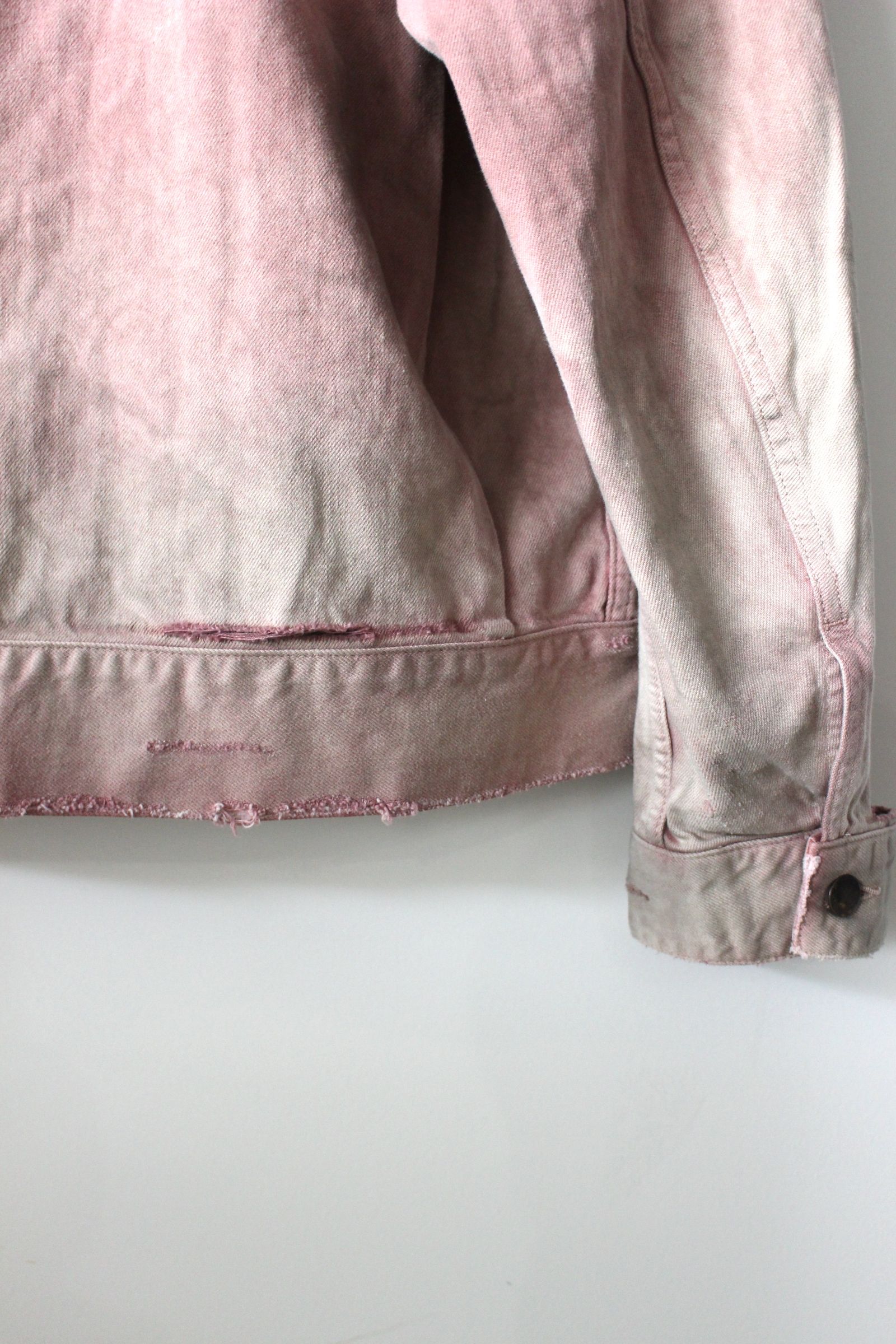 DAMEGE DENIM JACKET type-2/D.PINK