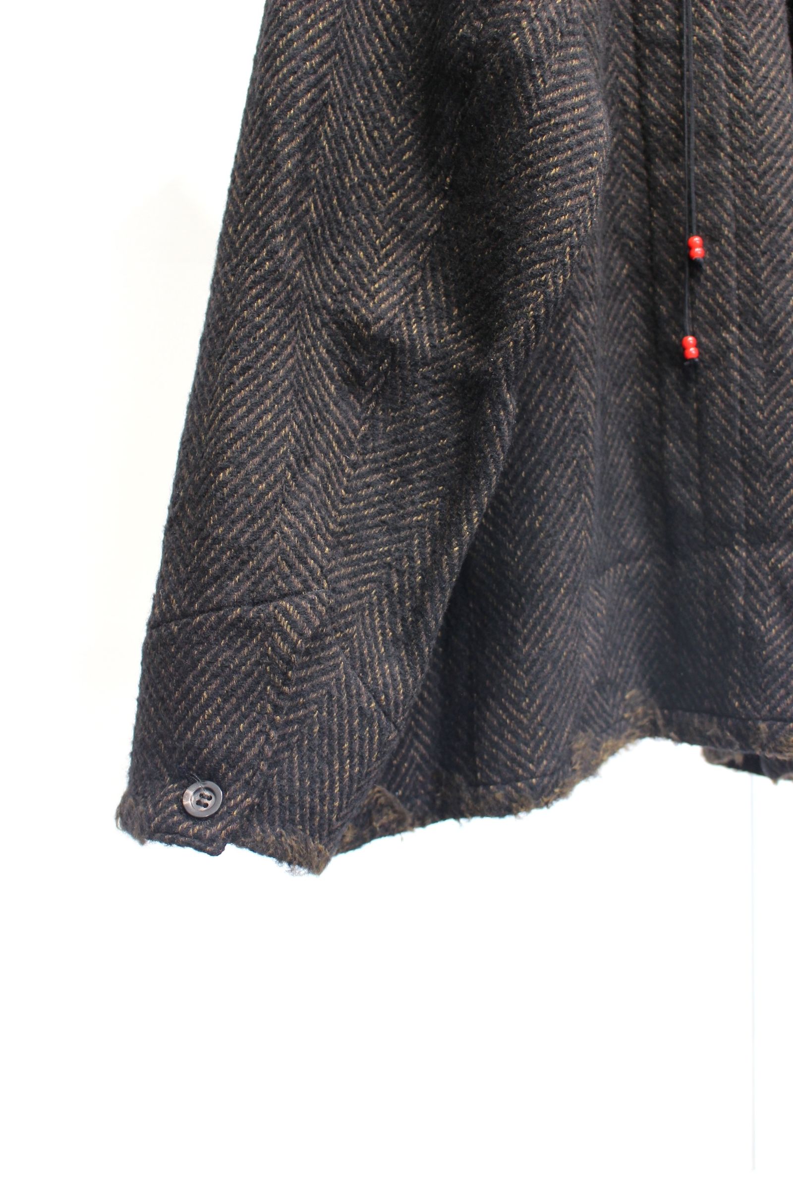 [ラスト1点] DAMAGE WOOL HERRINGBONE COVER ALL | BROWN×BLACK | カバーオール