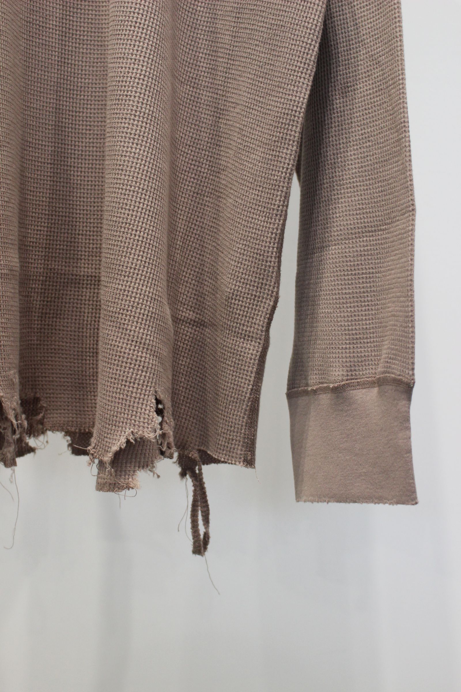 DAMAGE WAFFLE CREW LS | P.BEIGE | カットソー