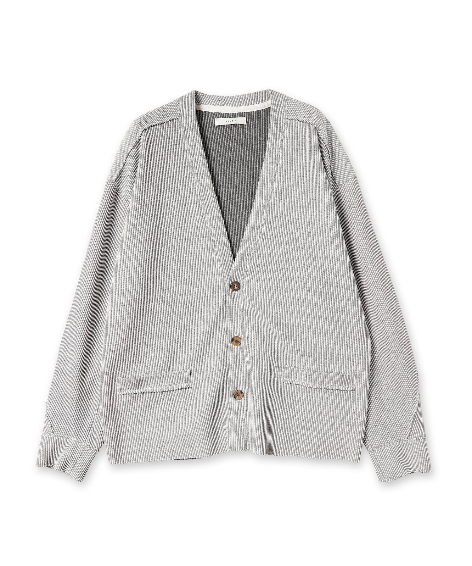 JieDa - TUCK CORD WAFFLE CARDIGAN/WHITE/BLACK | NapsNote