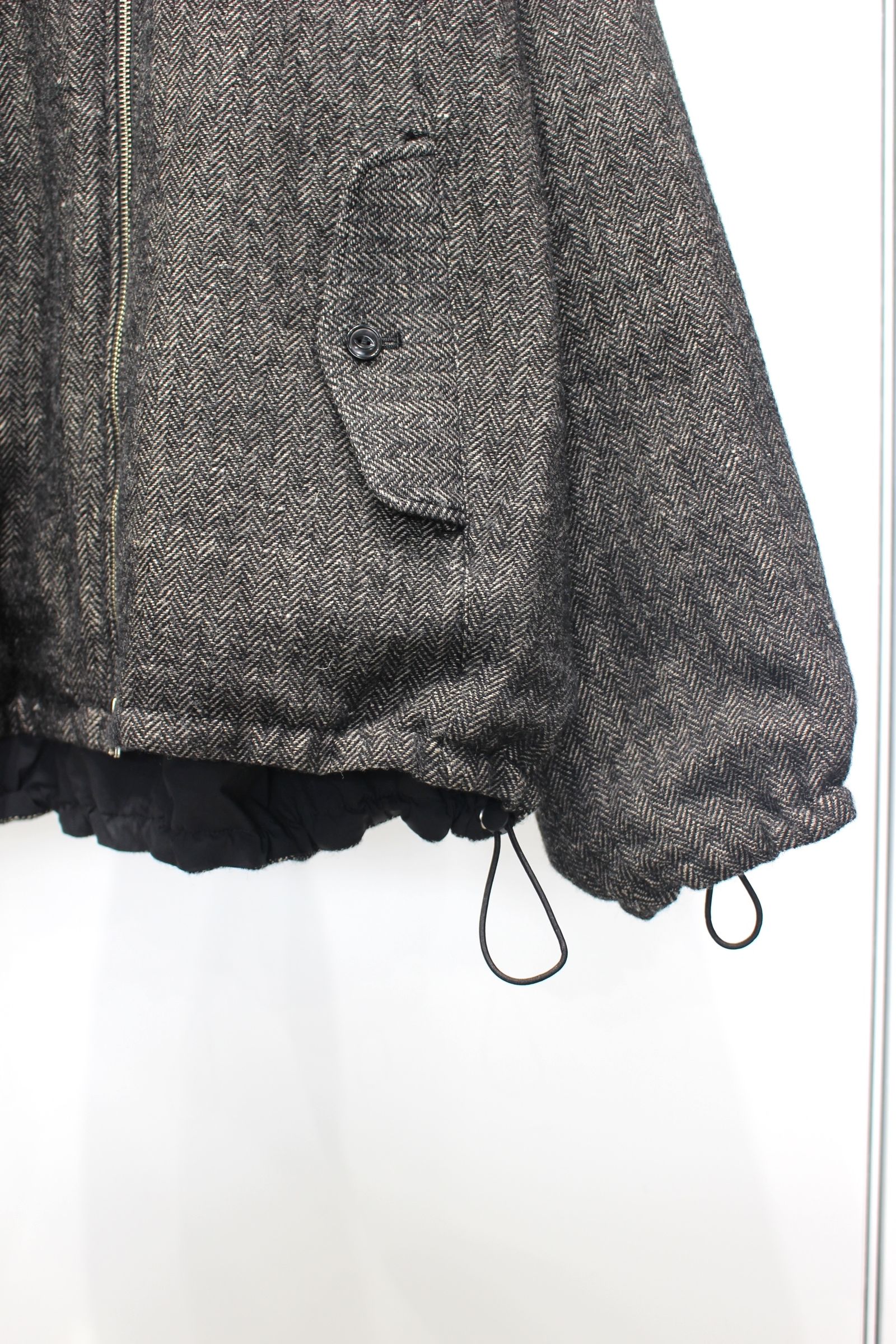 WOOL LINEN HERRINGBONE Blouson | BLACK | アウター