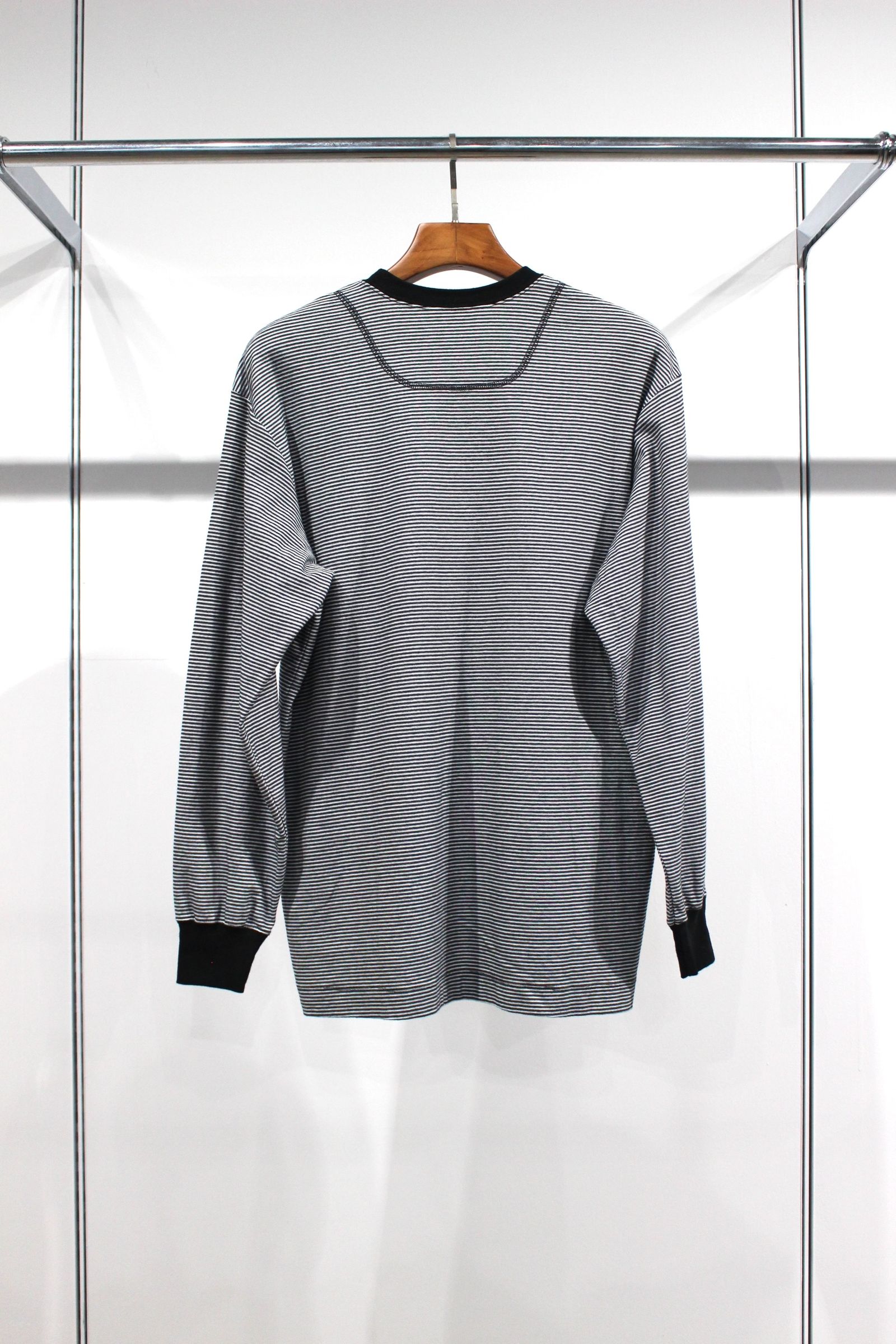 VICTOR L/S BORDER TEE/カットソー/BLACK
