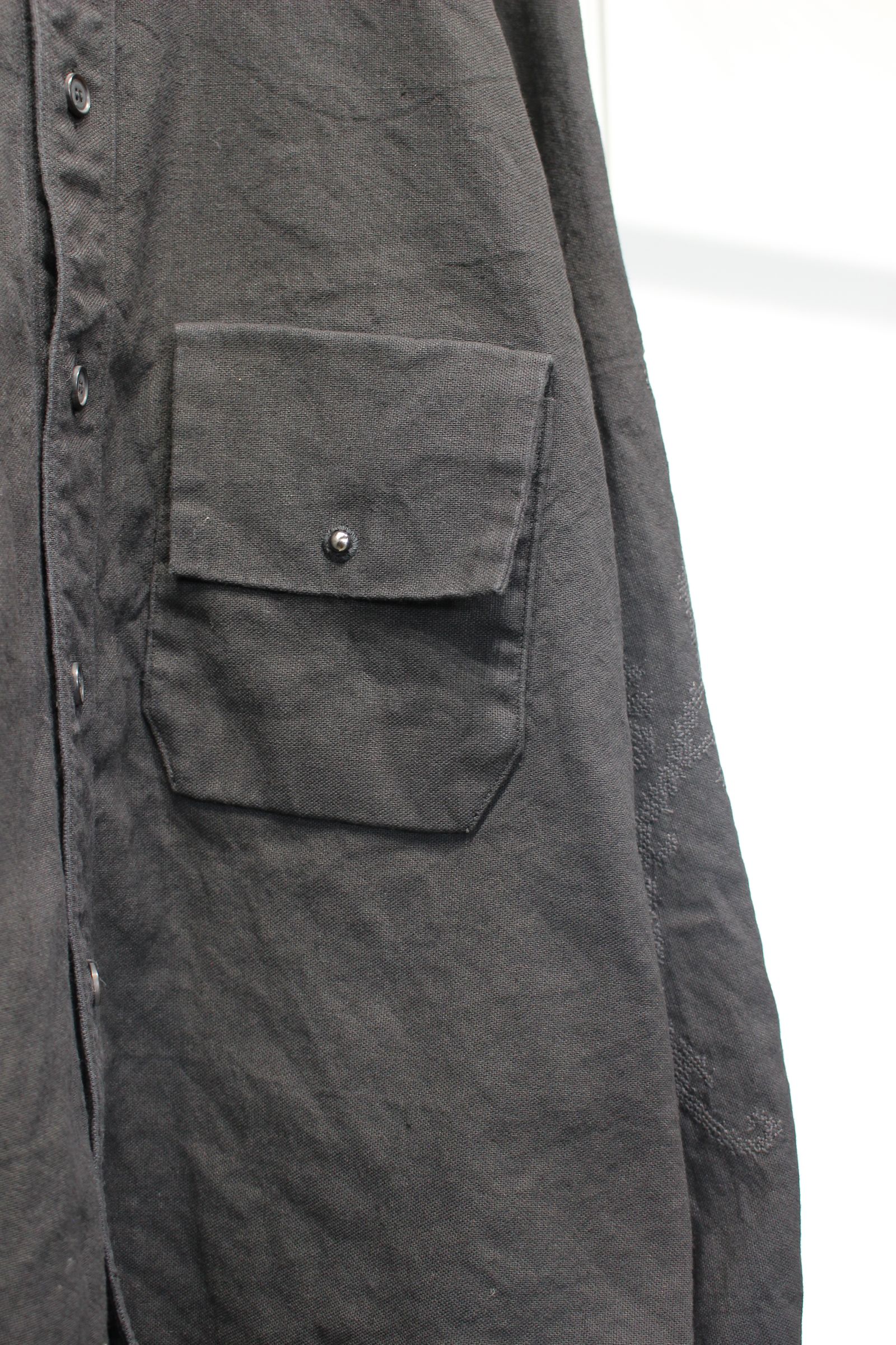 [ラスト1点] L/C NEP FLOWER EMBROIDERY OVER SHIRT | BLACK | オーバーシャツ
