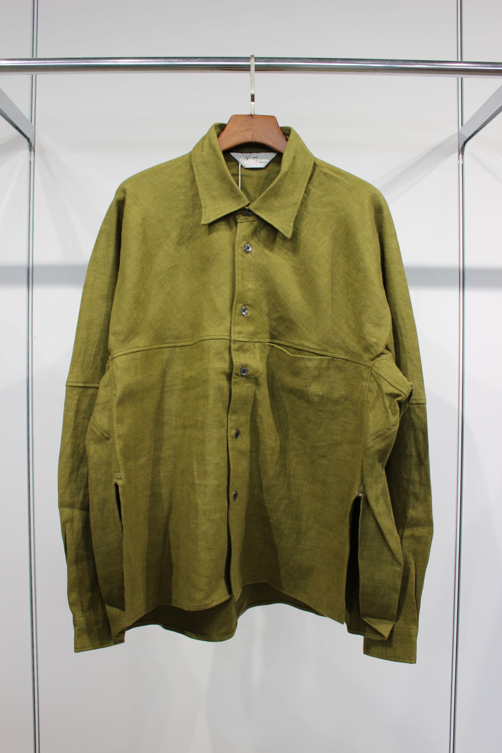 ANCELLM - LINENSUEDE KIMONO SHIRT/GREEN | NapsNote