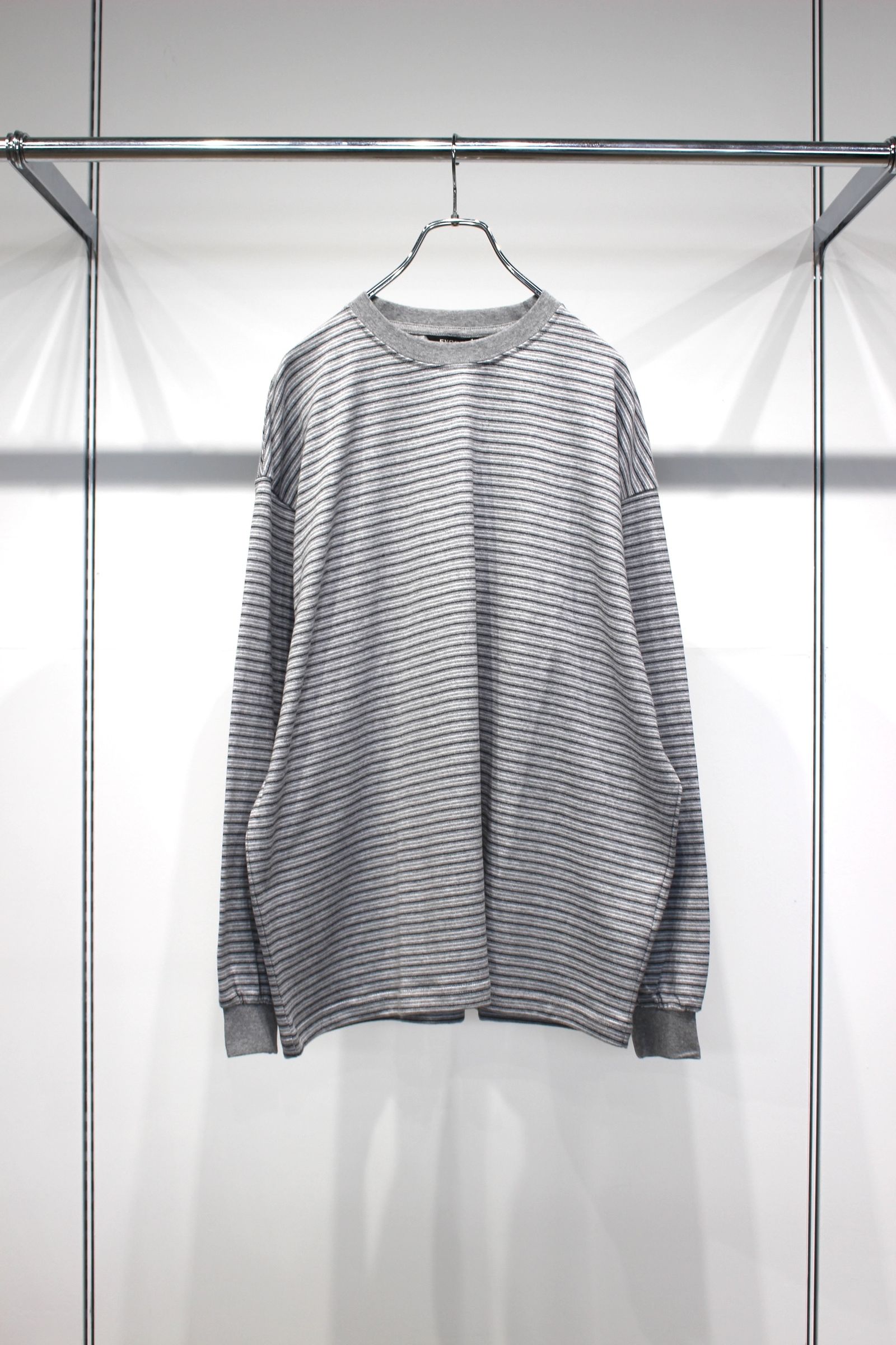 BORDER WIDE L/S T-SHIRT | GRAY | カットソー