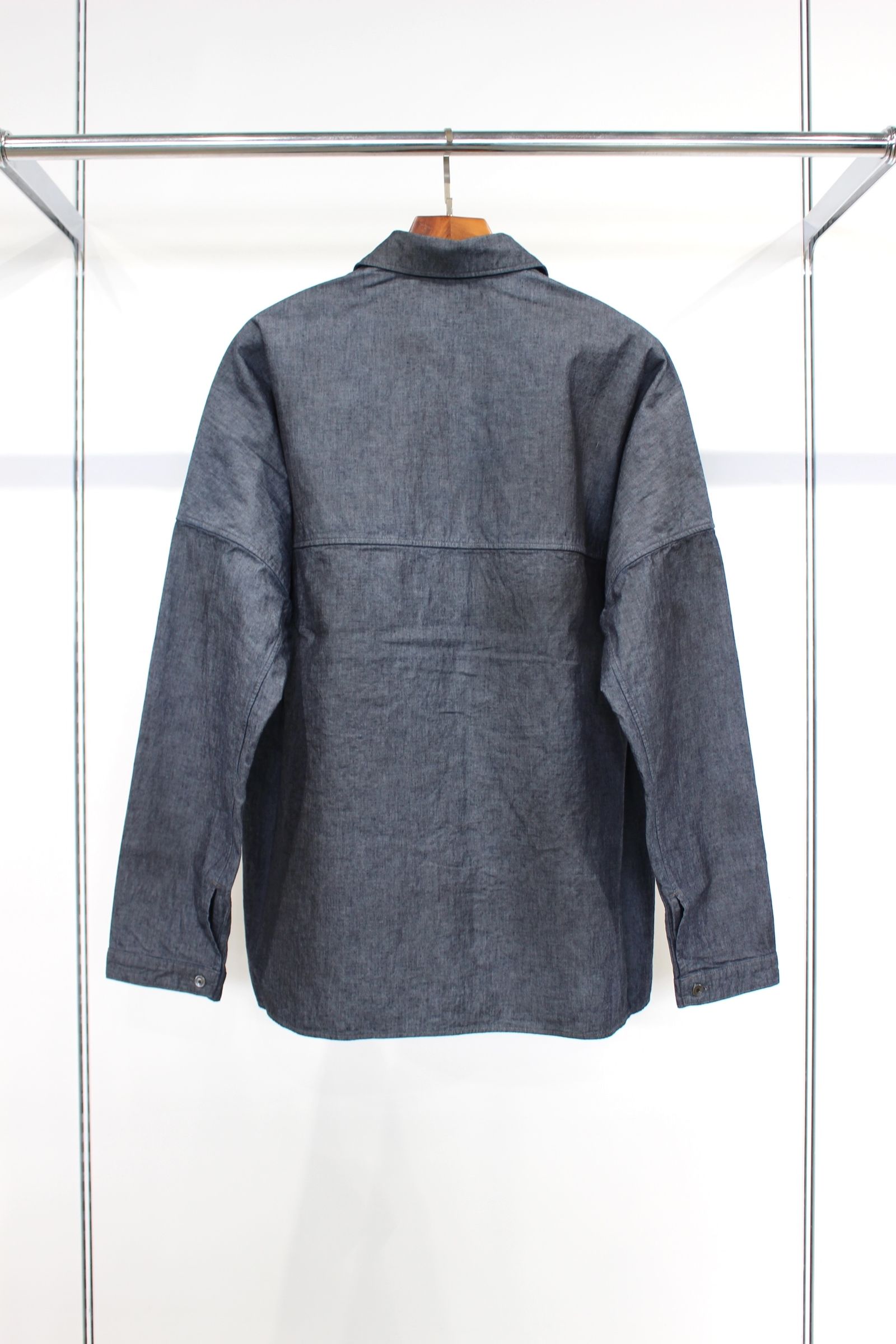 CHANBRAY DRESS LS SHIRT/INDIGO