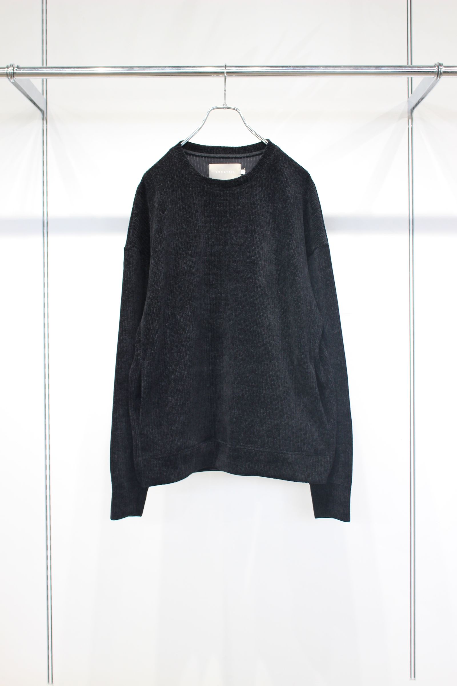 MOLLE YARN STRIPE KNIT P/O CREW-NECK | BLACK | カットソー