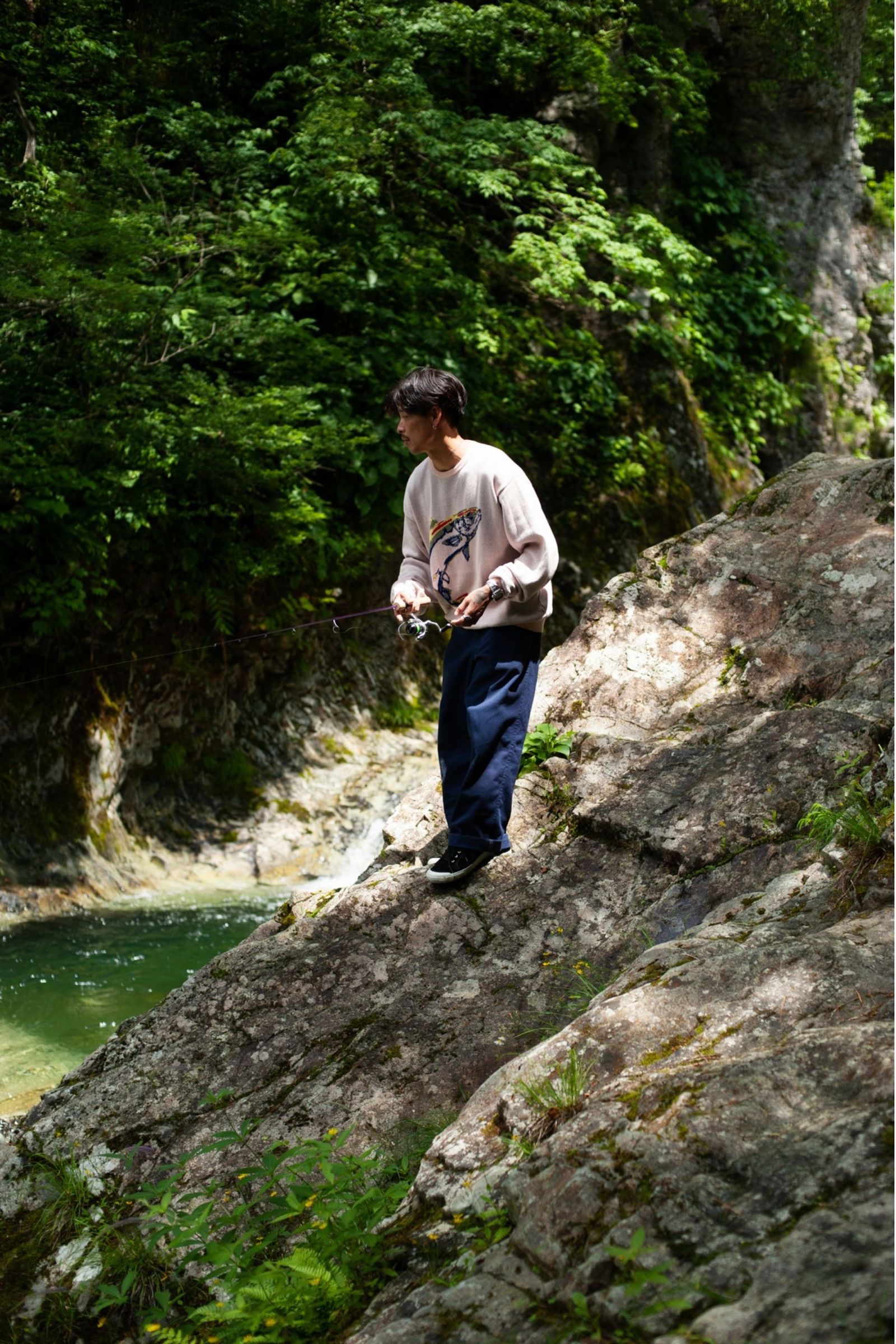 JACQUARD SWEATER LS / THERMO SALMON / CHAOS FISHING CLUB