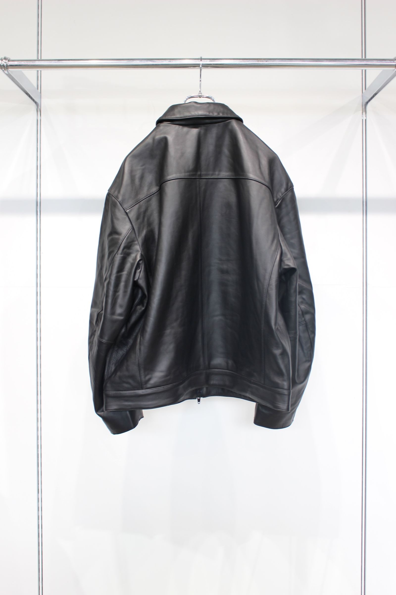 LEATHER ZIP SHORT JACKET | BLACK | レザージャケット