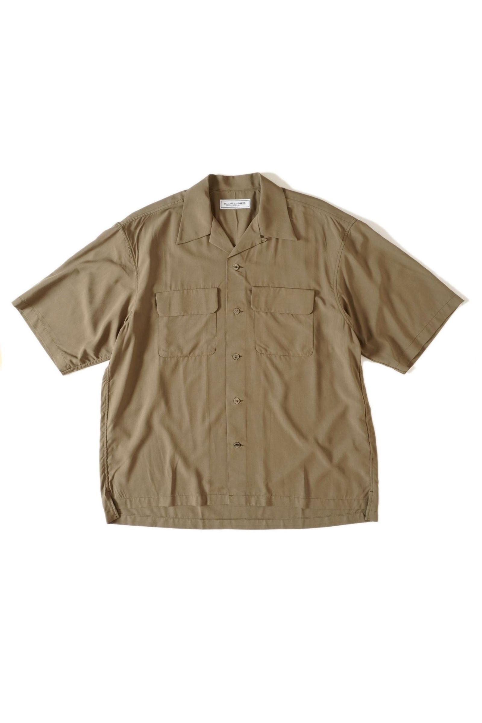 OPEN COLLOR S/S SHIRTS/KAHKI