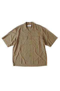 OPEN COLLOR S/S SHIRTS/KAHKI