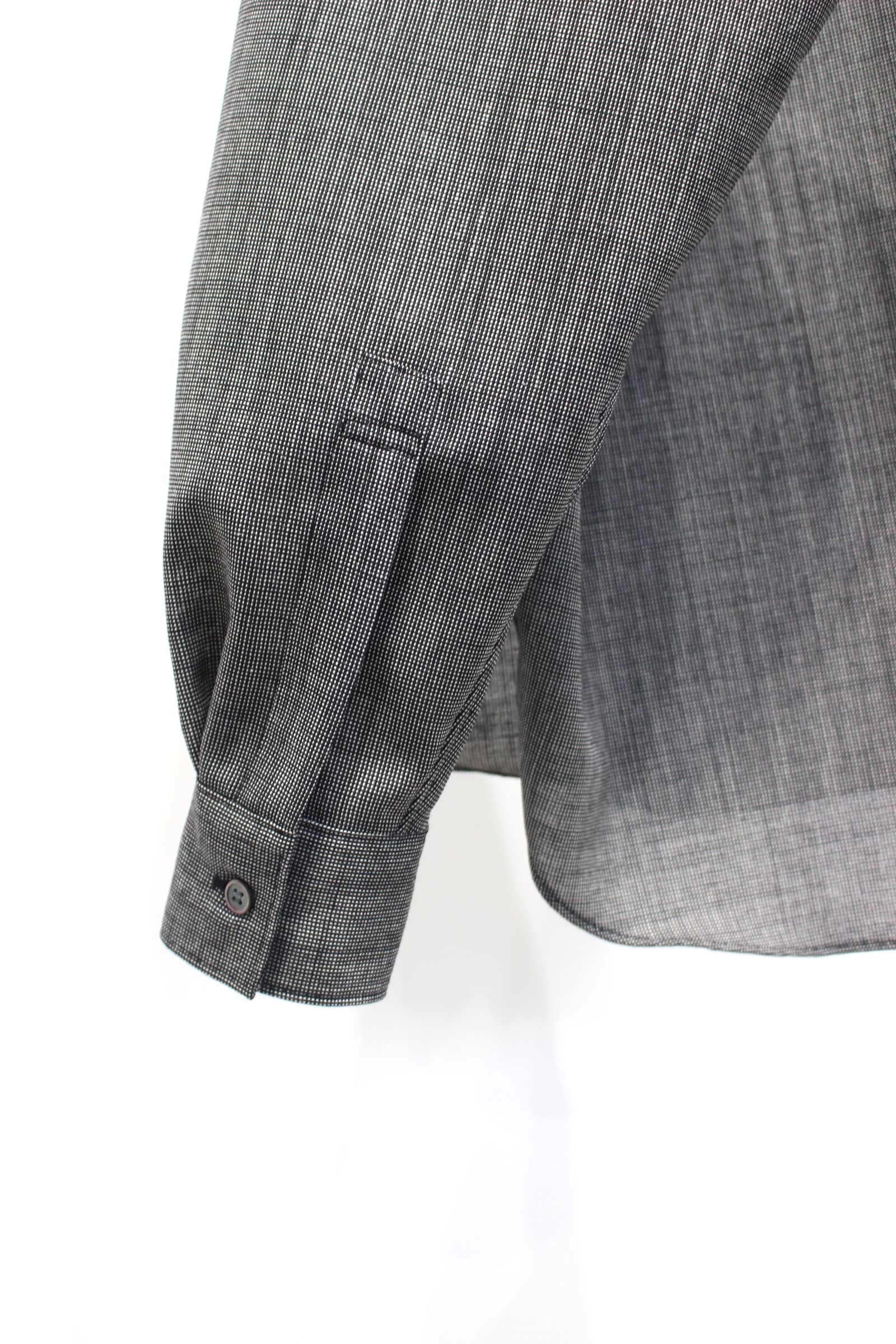 WOOL END-ON-END SUITING DEADSTOCK FABRIC SKIPPER SHIRT | BLACK | スキッパーシャツ
