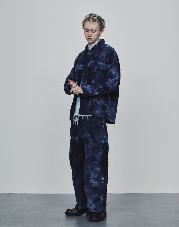 SWITCHING ZIP DYDE CORDUROY PANTS | NAVY | コーデュロイパンツ