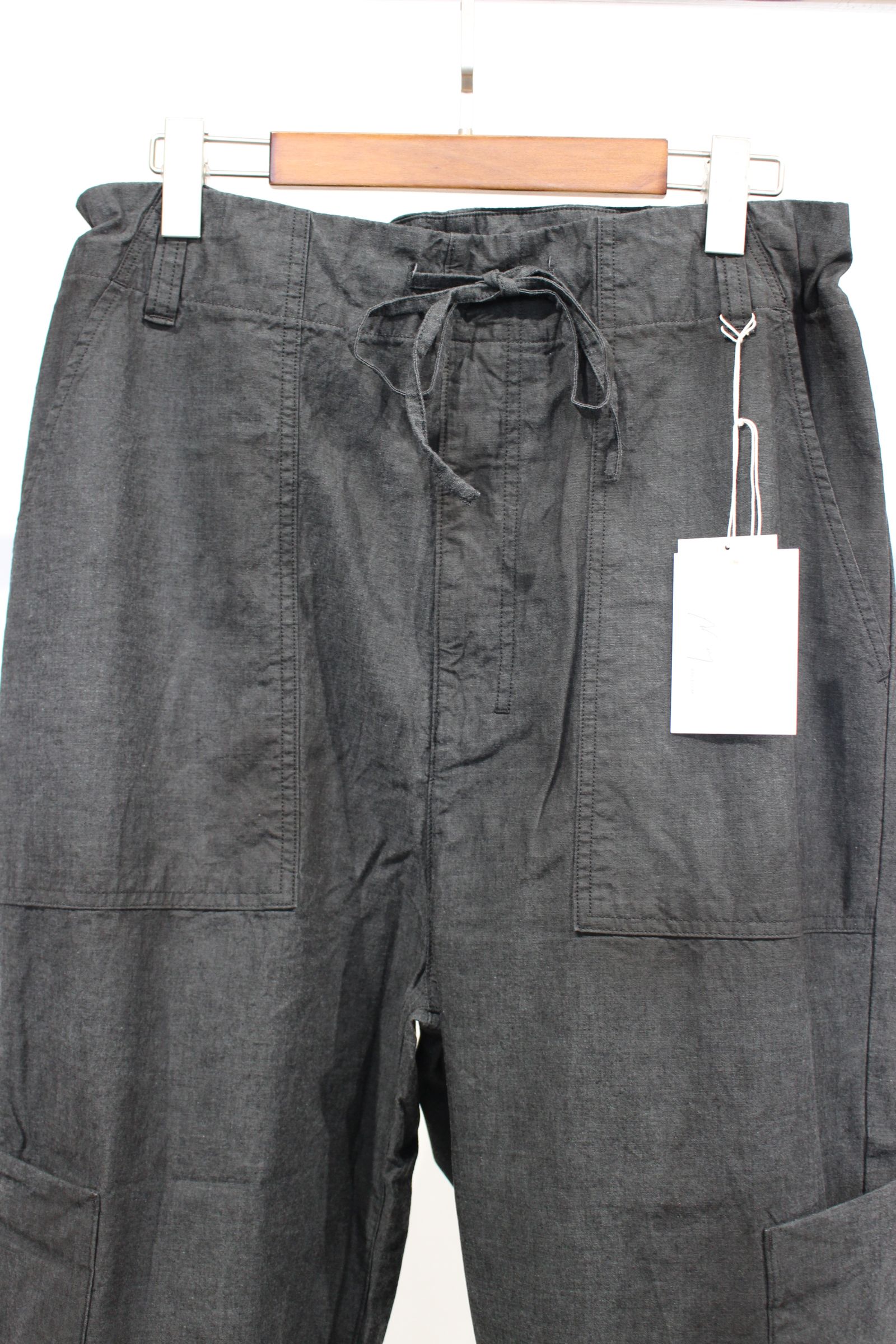 CHAMBRAY BAKER CARGO PANTS/BLACK