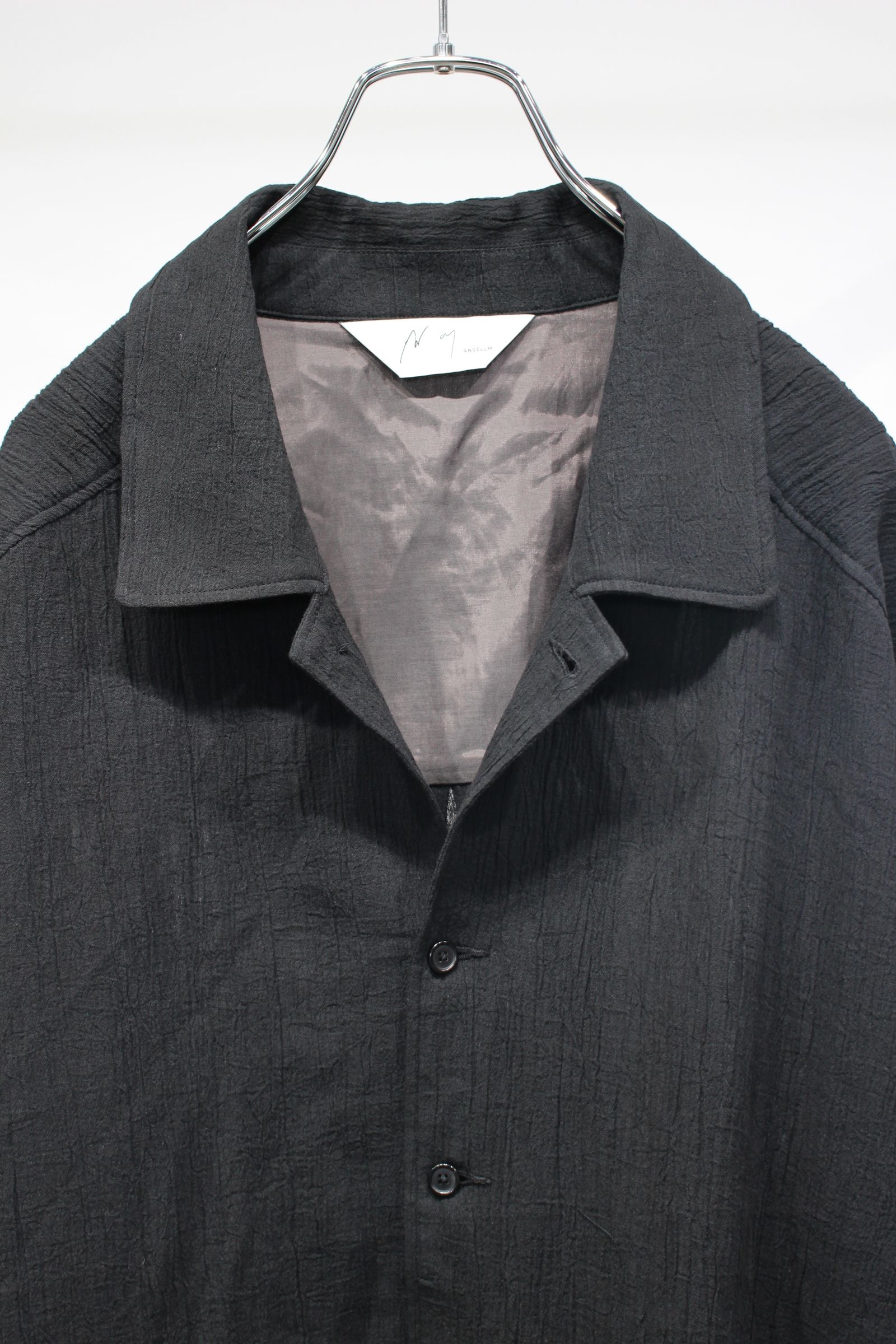 [ラスト1点] CREPE SHIRT JACKET | BLACK | シャツジャケット