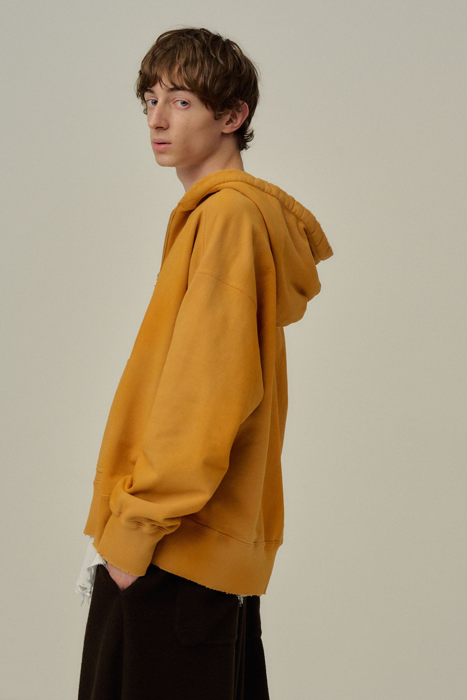 [ラスト1点] HALF ZIP HOODIE | YELLOW | フーディー