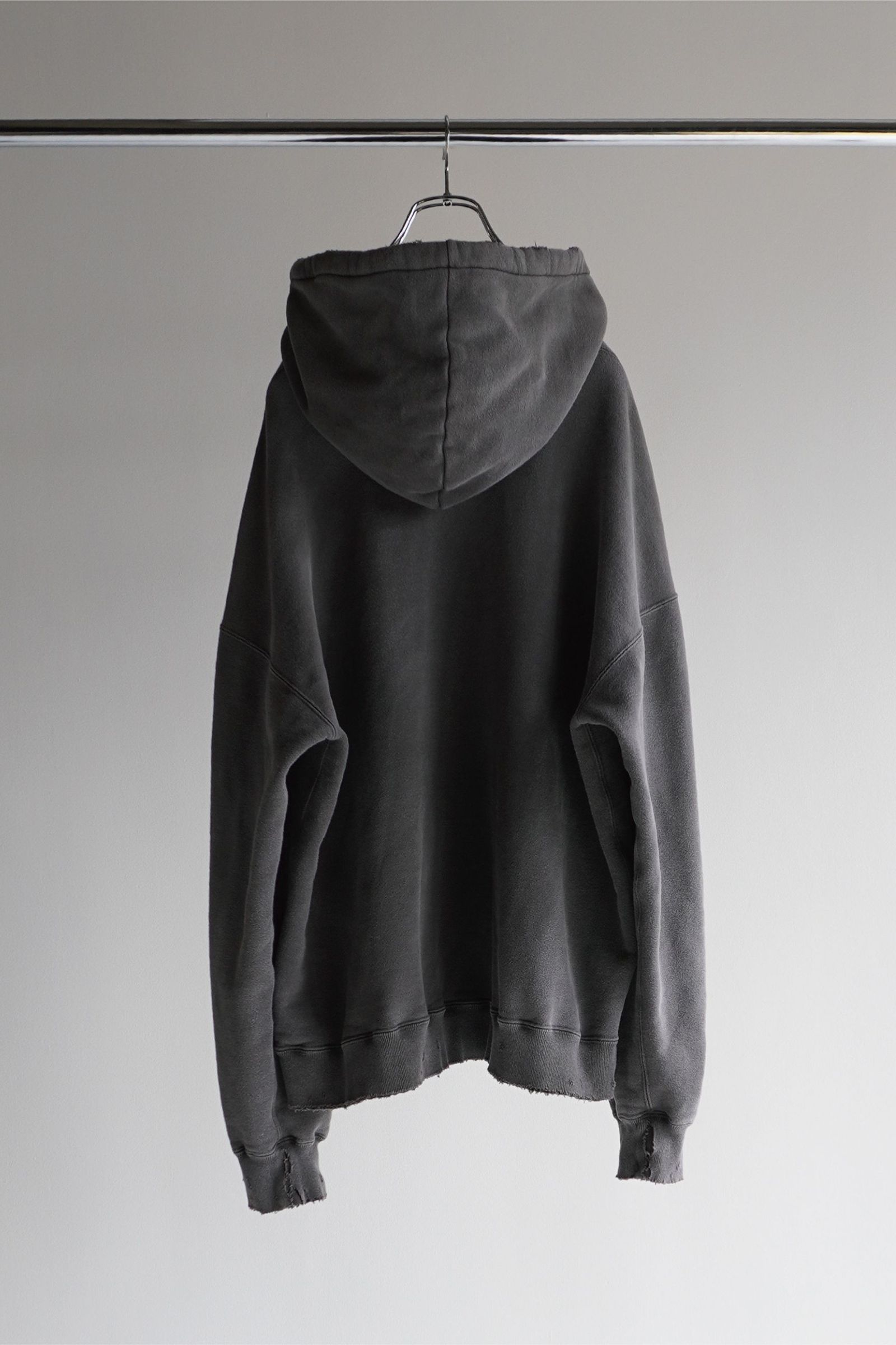 ANCELLM - DYED DAMAGE HOODIE/F.BLACK | NapsNote