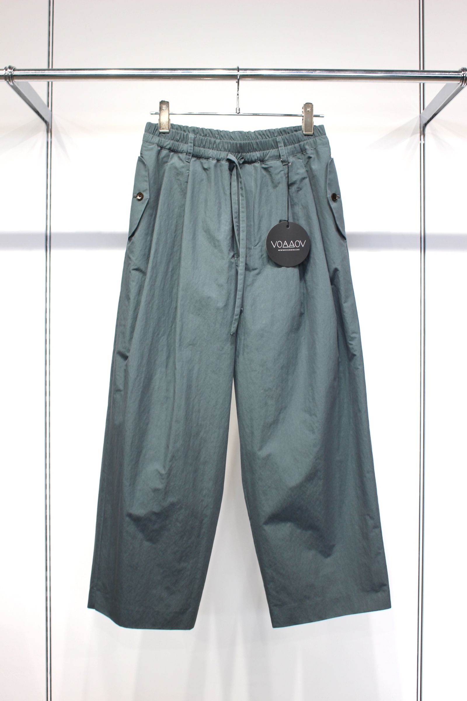 SUPIMA COTTON x NYLON TYPEWRITER Easy Wide Pants | OLIVE | ワイドパンツ