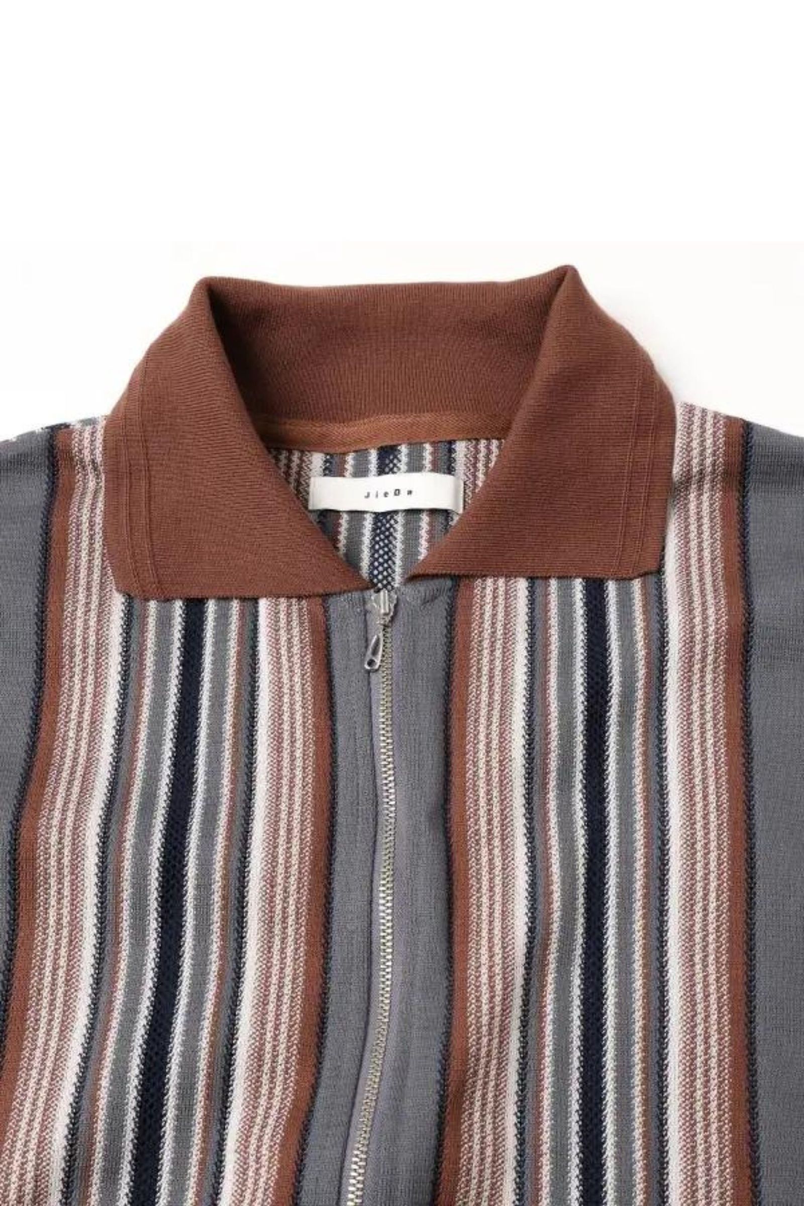 STRIPE SHIRT CARDIGAN/シャツカーディガン/ブラウン
