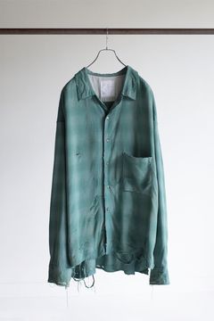 RAYON CHECK SHIRT/GREEN