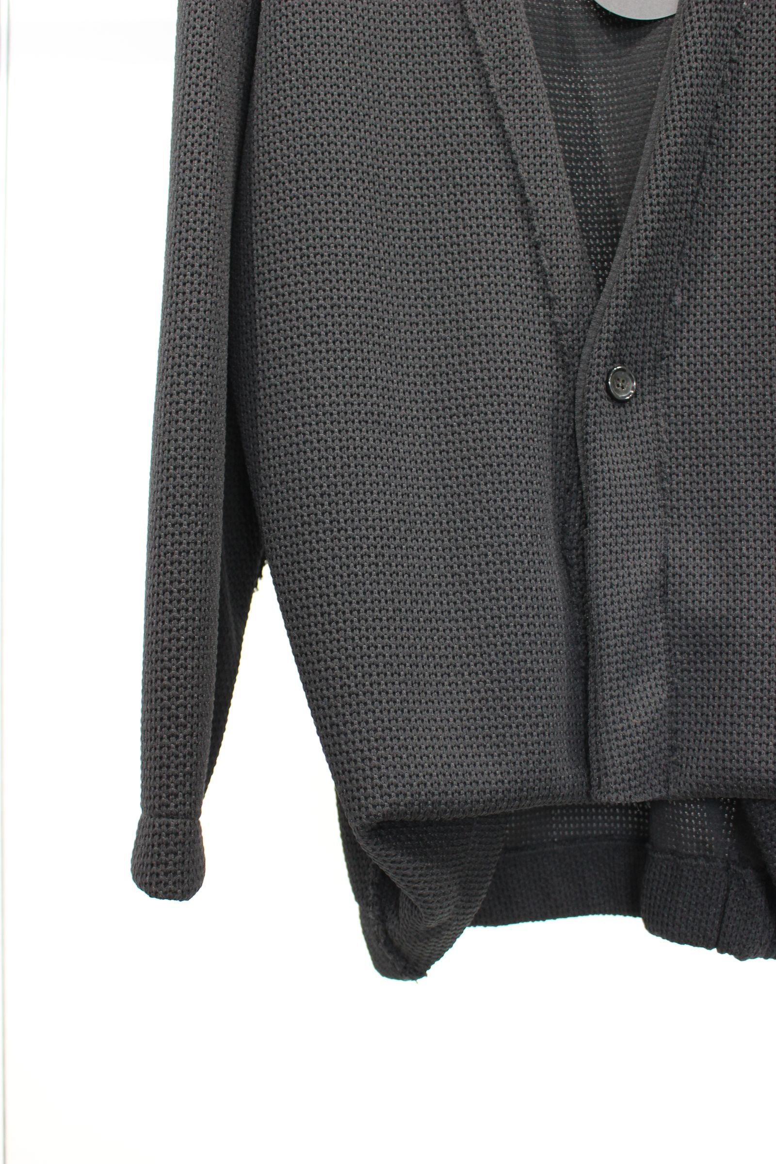 Honey Comb Quarter Gauge Cardigan/BLACK