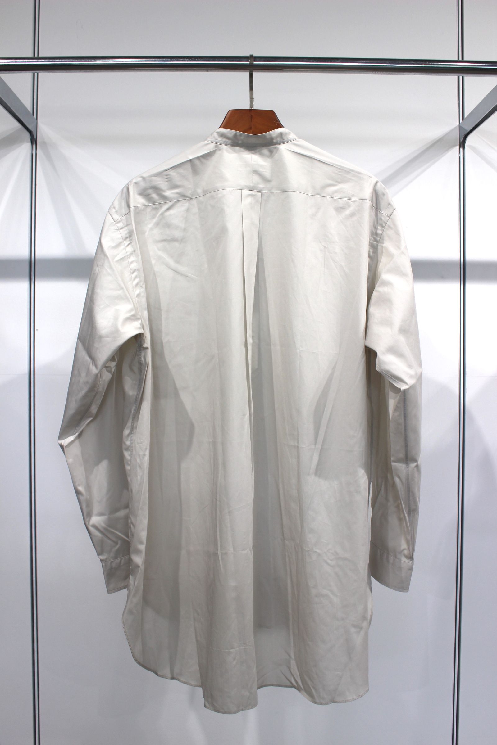HYPER BIG 200/2 SUPIMA BROAD STAND COLLAR SHIRT/L.BEIGE